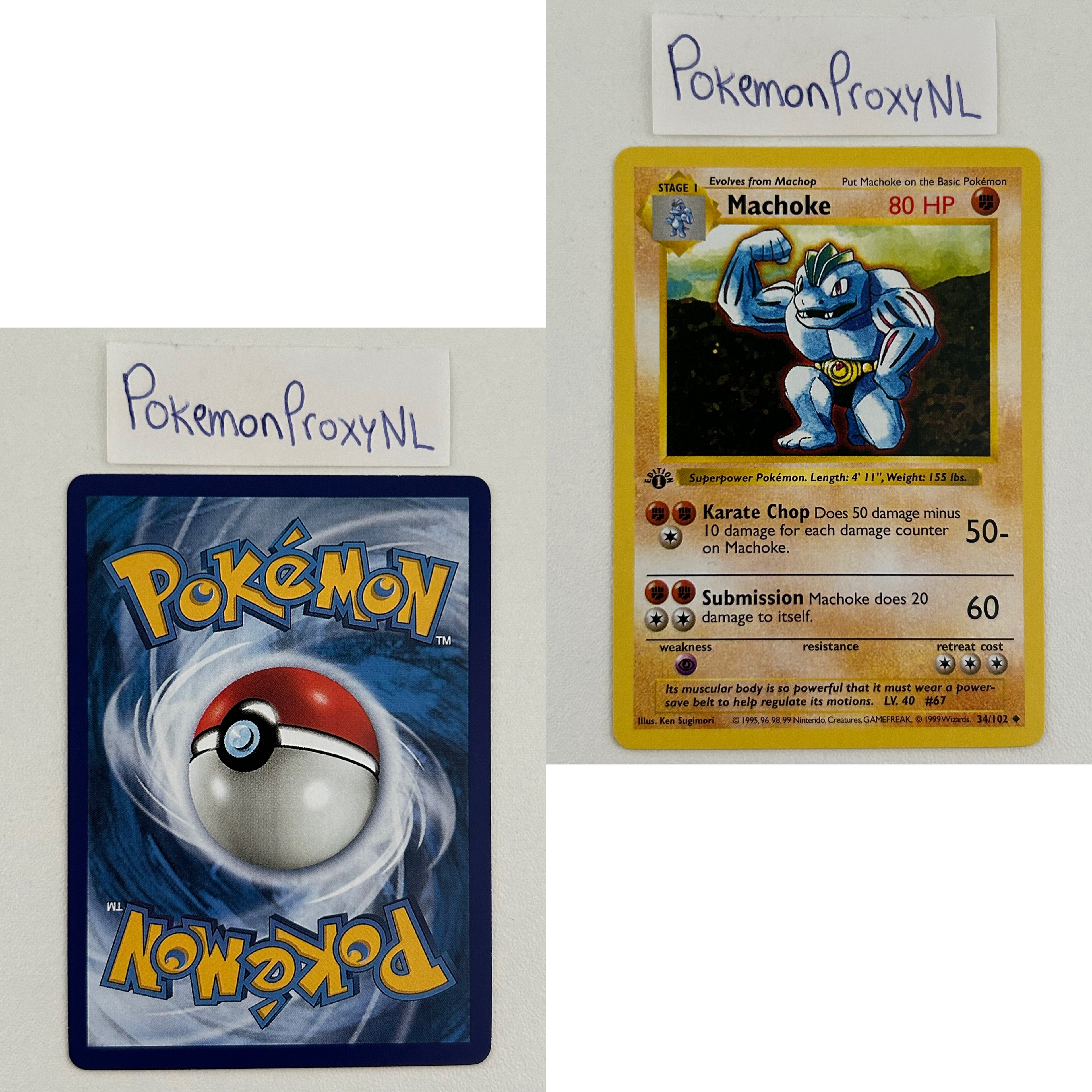 Base Set Set (first edition + shadowless) (BS) / 1/102 - 102/102 / 1999 / PROXY Pokémon TCG card(s)