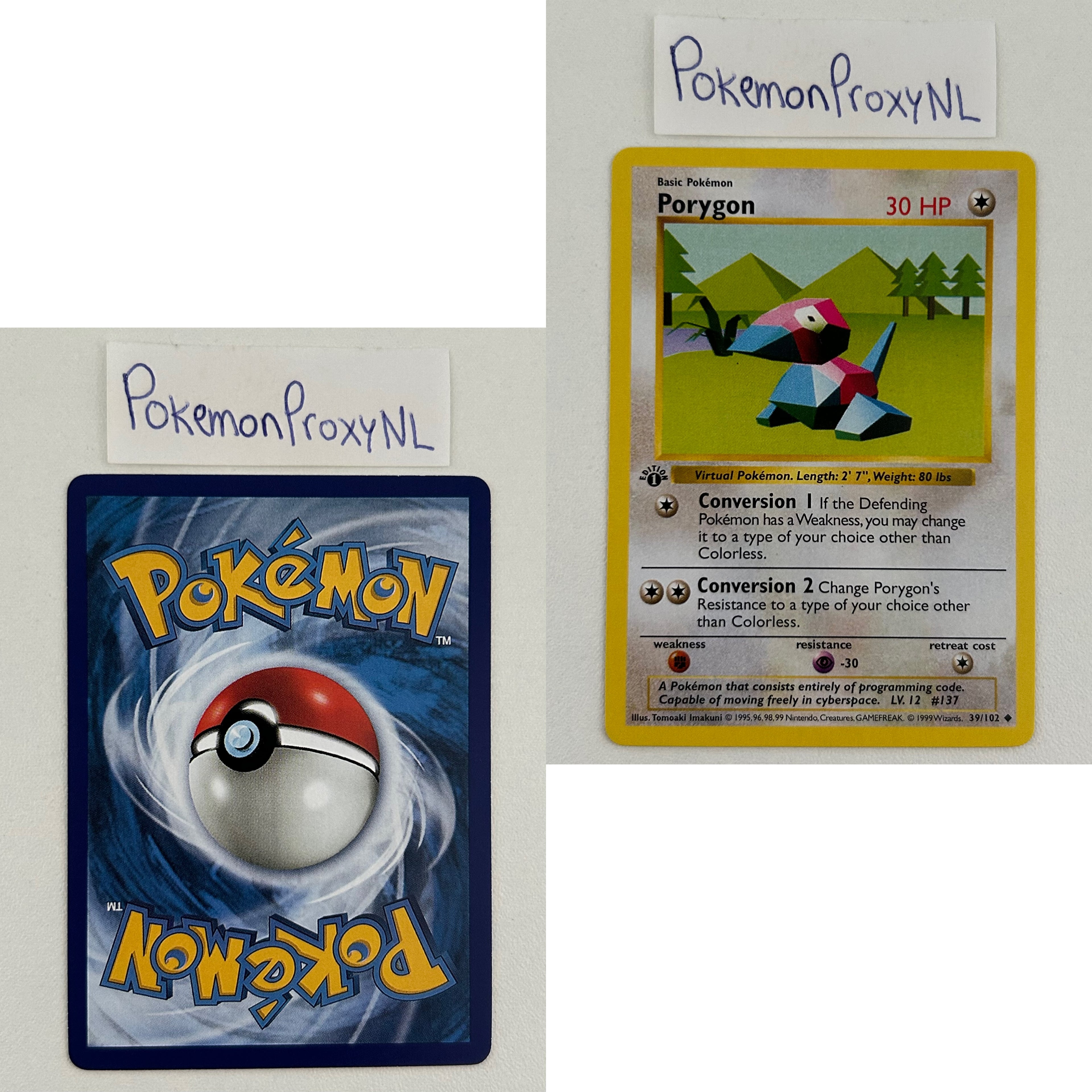 Base Set Set (first edition + shadowless) (BS) / 1/102 - 102/102 / 1999 / PROXY Pokémon TCG card(s)