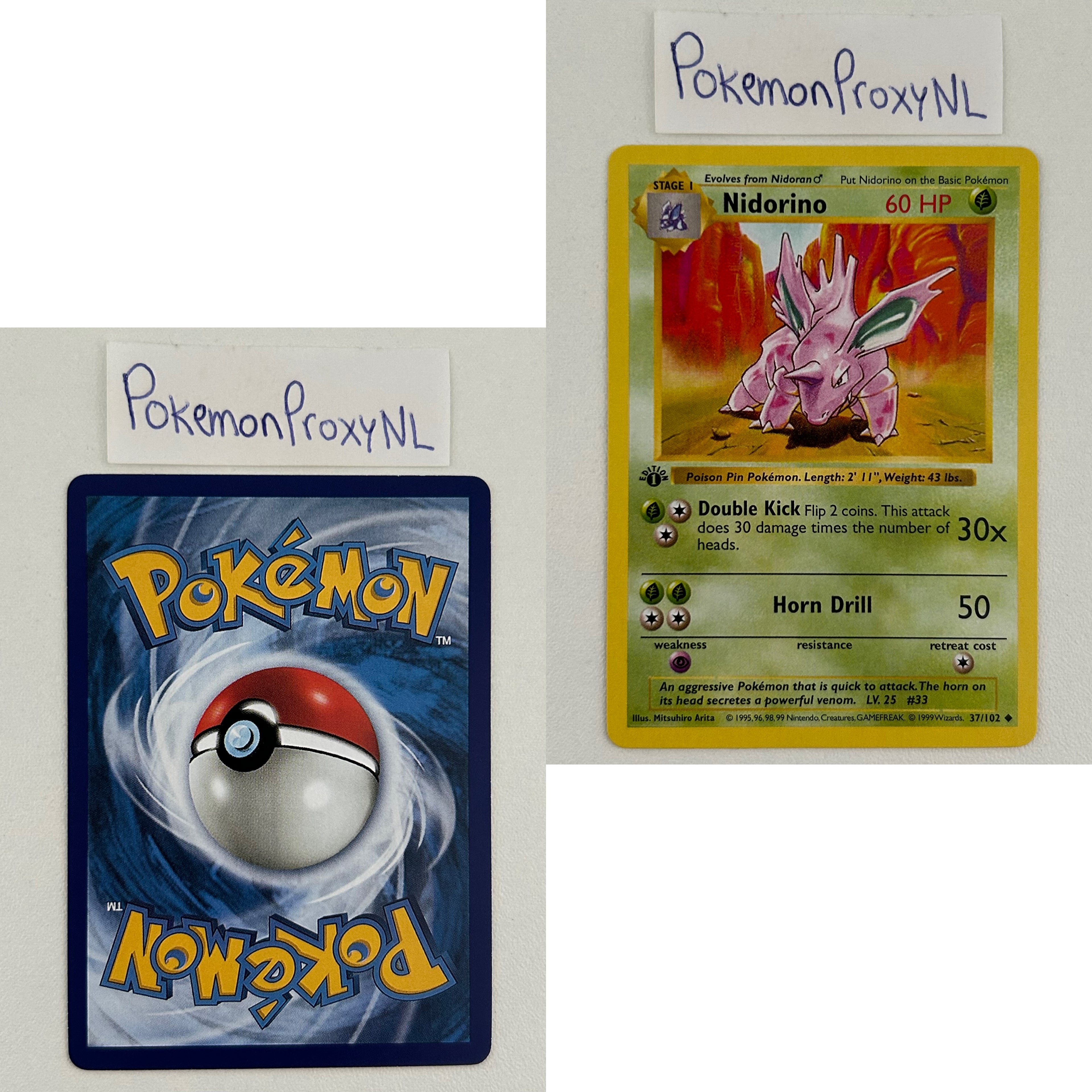 Base Set Set (first edition + shadowless) (BS) / 1/102 - 102/102 / 1999 / PROXY Pokémon TCG card(s)
