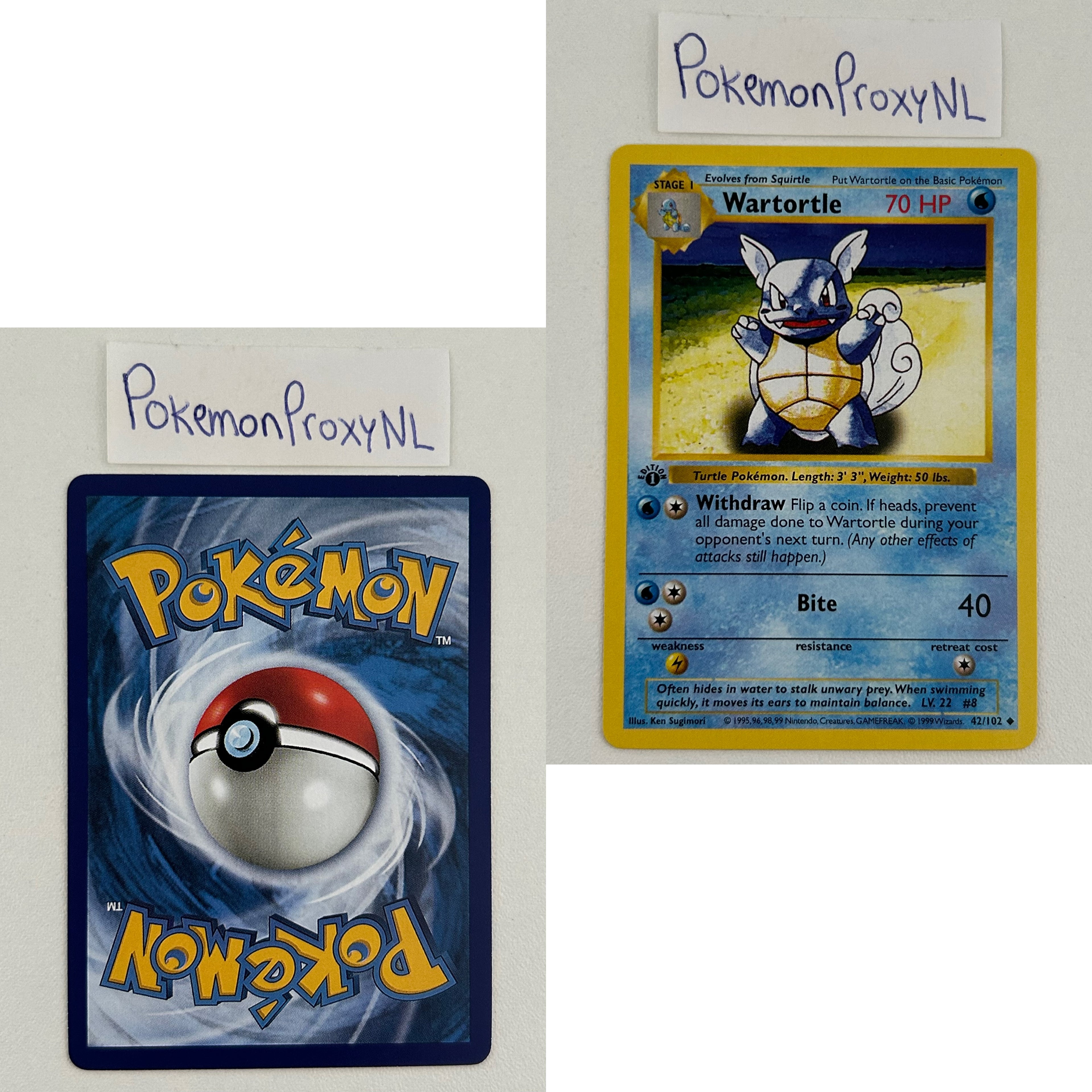 Base Set Set (first edition + shadowless) (BS) / 1/102 - 102/102 / 1999 / PROXY Pokémon TCG card(s)