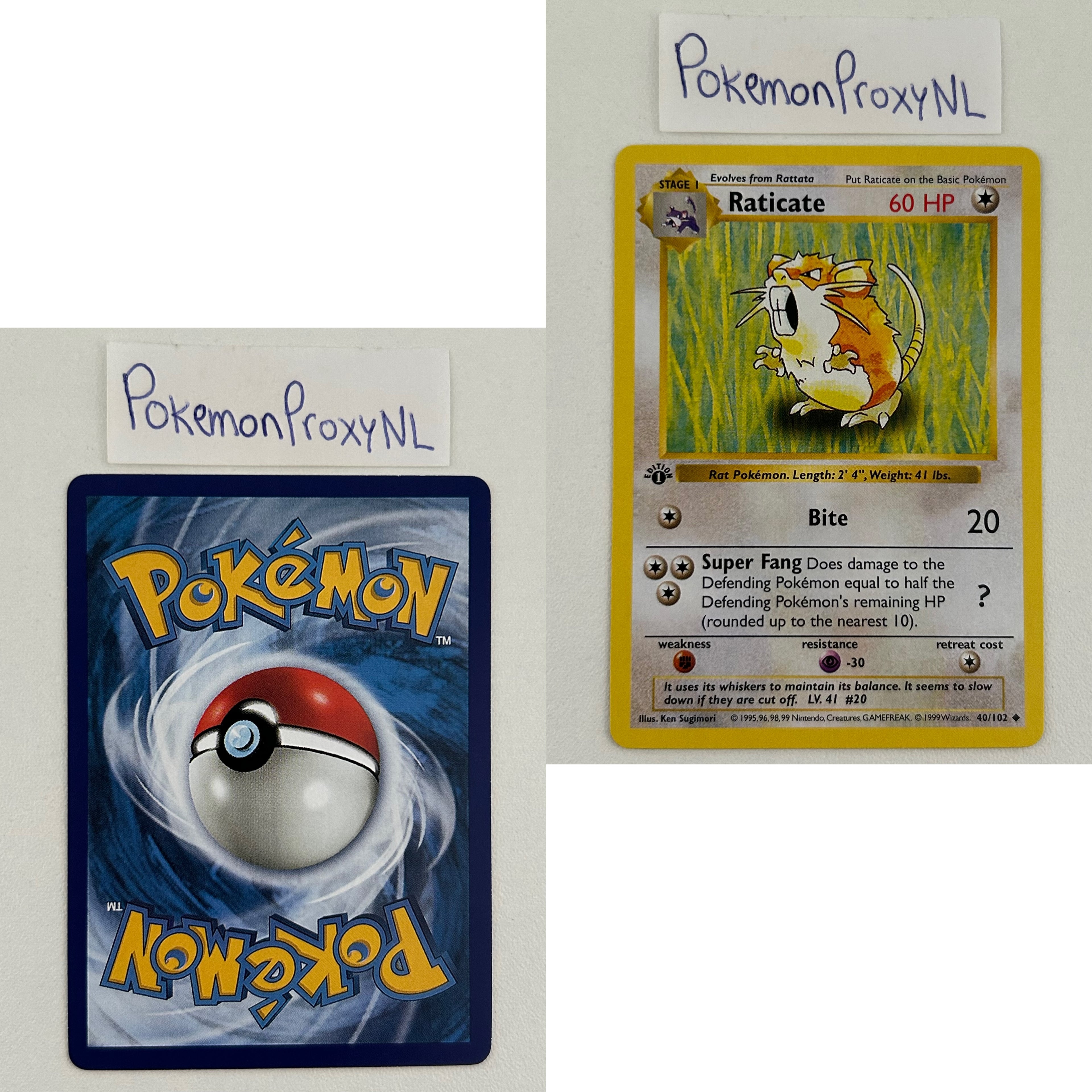 Base Set Set (first edition + shadowless) (BS) / 1/102 - 102/102 / 1999 / PROXY Pokémon TCG card(s)