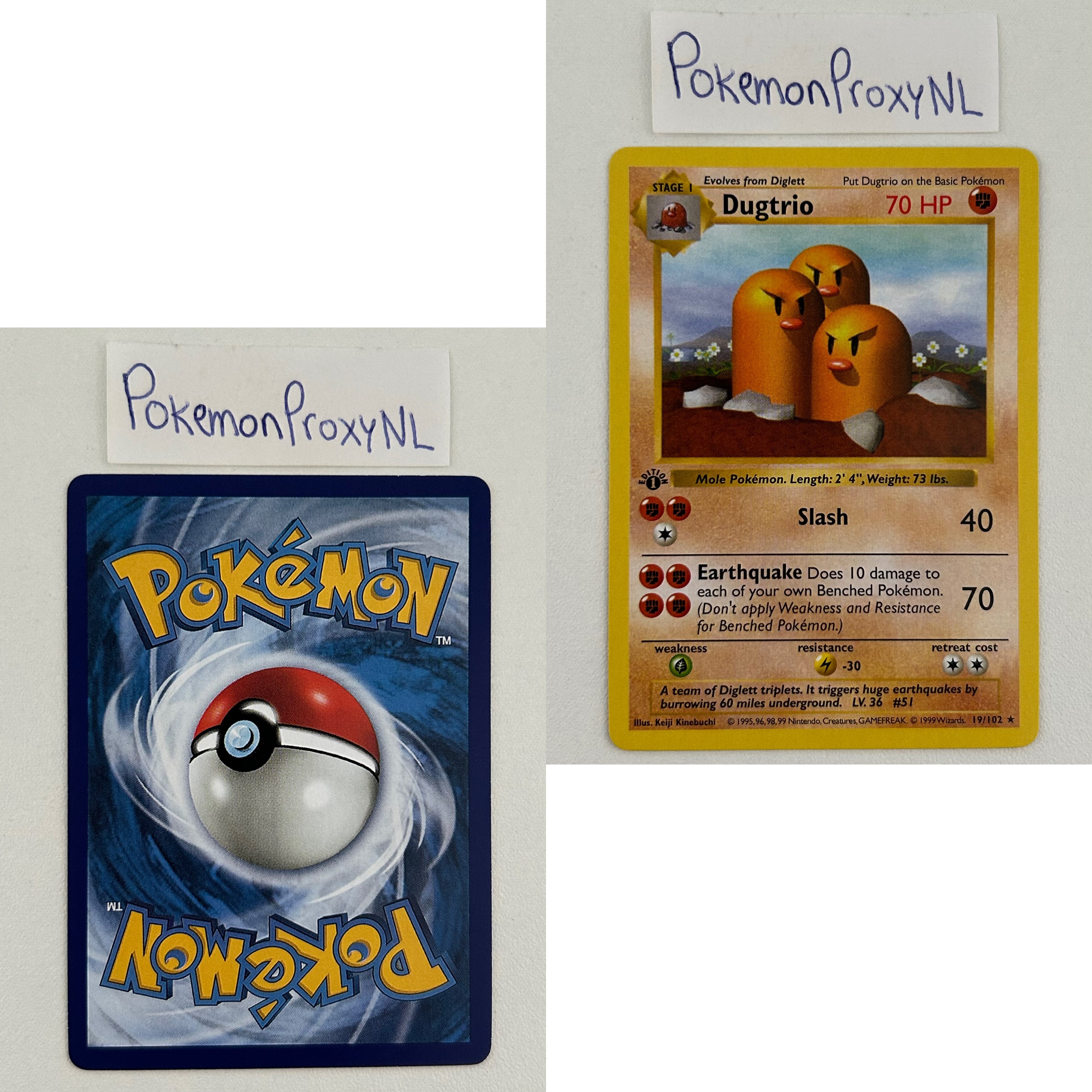 Base Set Set (first edition + shadowless) (BS) / 1/102 - 102/102 / 1999 / PROXY Pokémon TCG card(s)