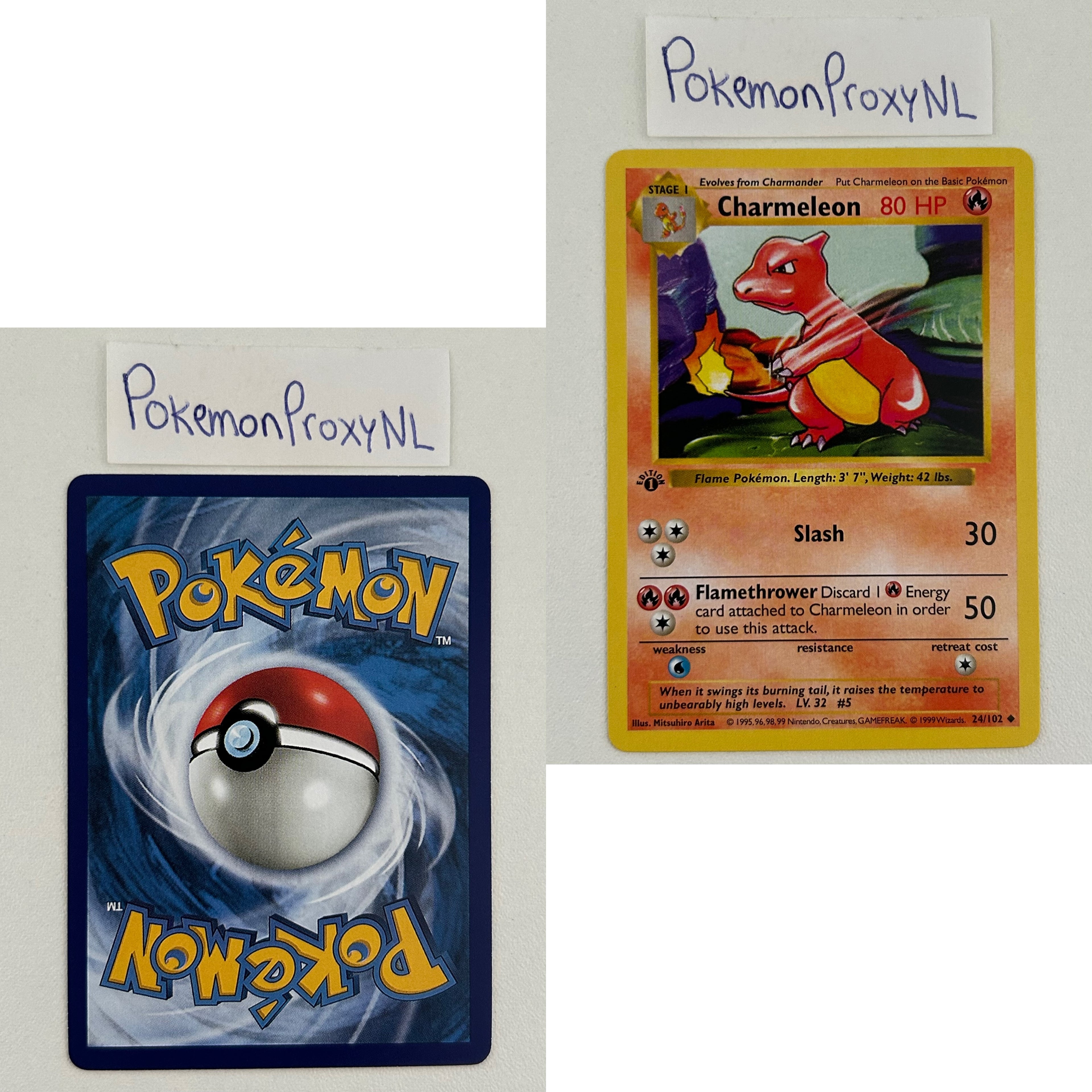 Base Set Set (first edition + shadowless) (BS) / 1/102 - 102/102 / 1999 / PROXY Pokémon TCG card(s)