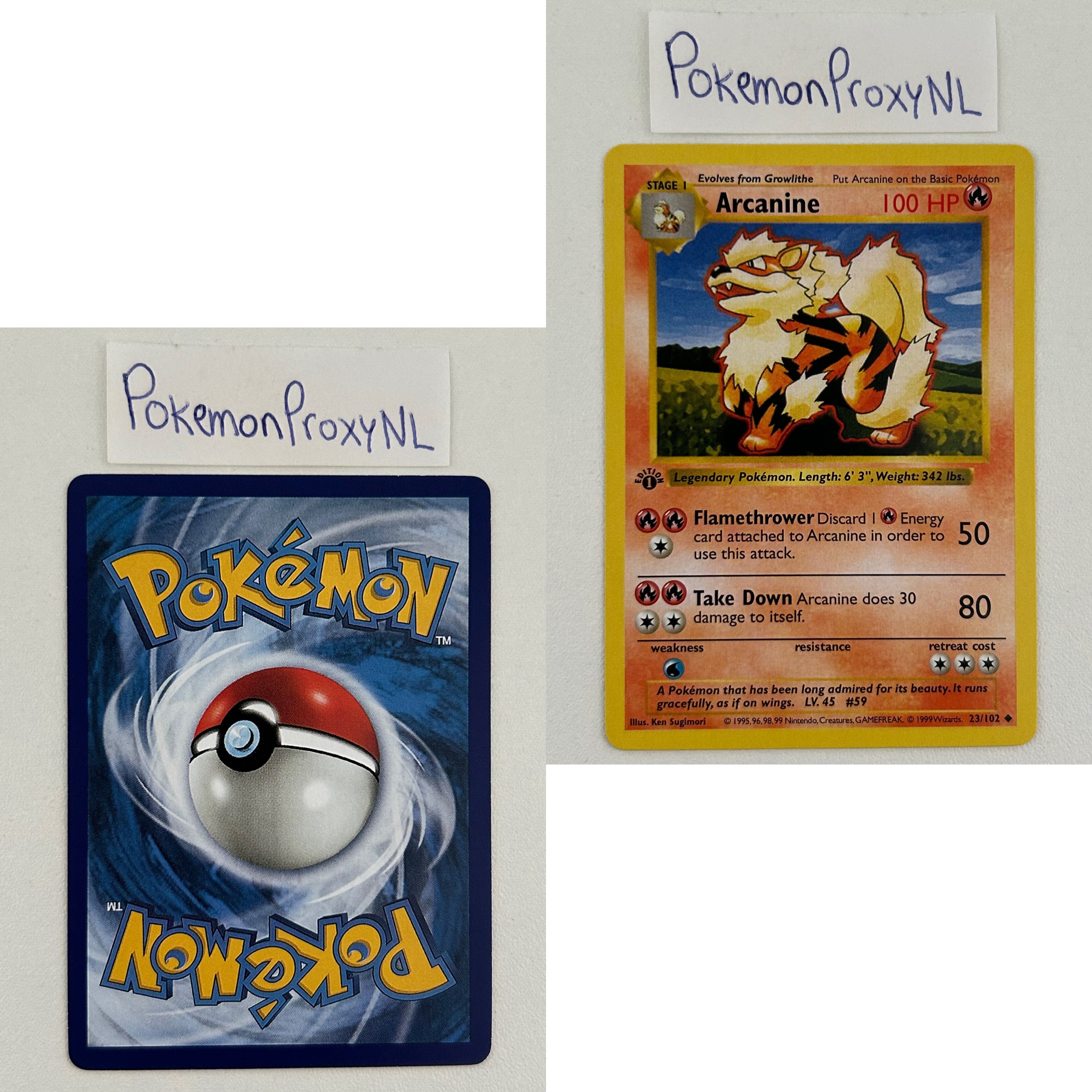 Base Set Set (first edition + shadowless) (BS) / 1/102 - 102/102 / 1999 / PROXY Pokémon TCG card(s)