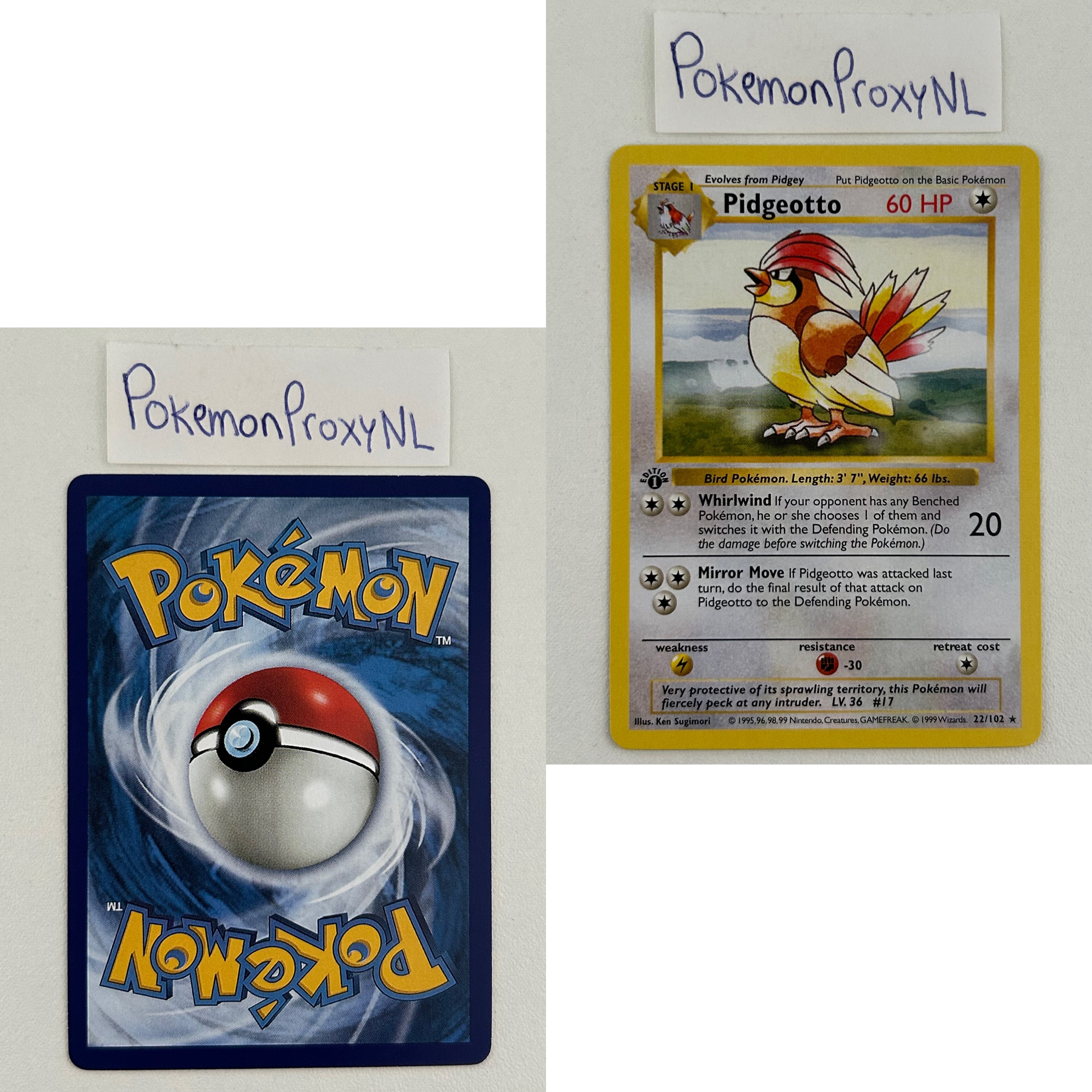 Base Set Set (first edition + shadowless) (BS) / 1/102 - 102/102 / 1999 / PROXY Pokémon TCG card(s)