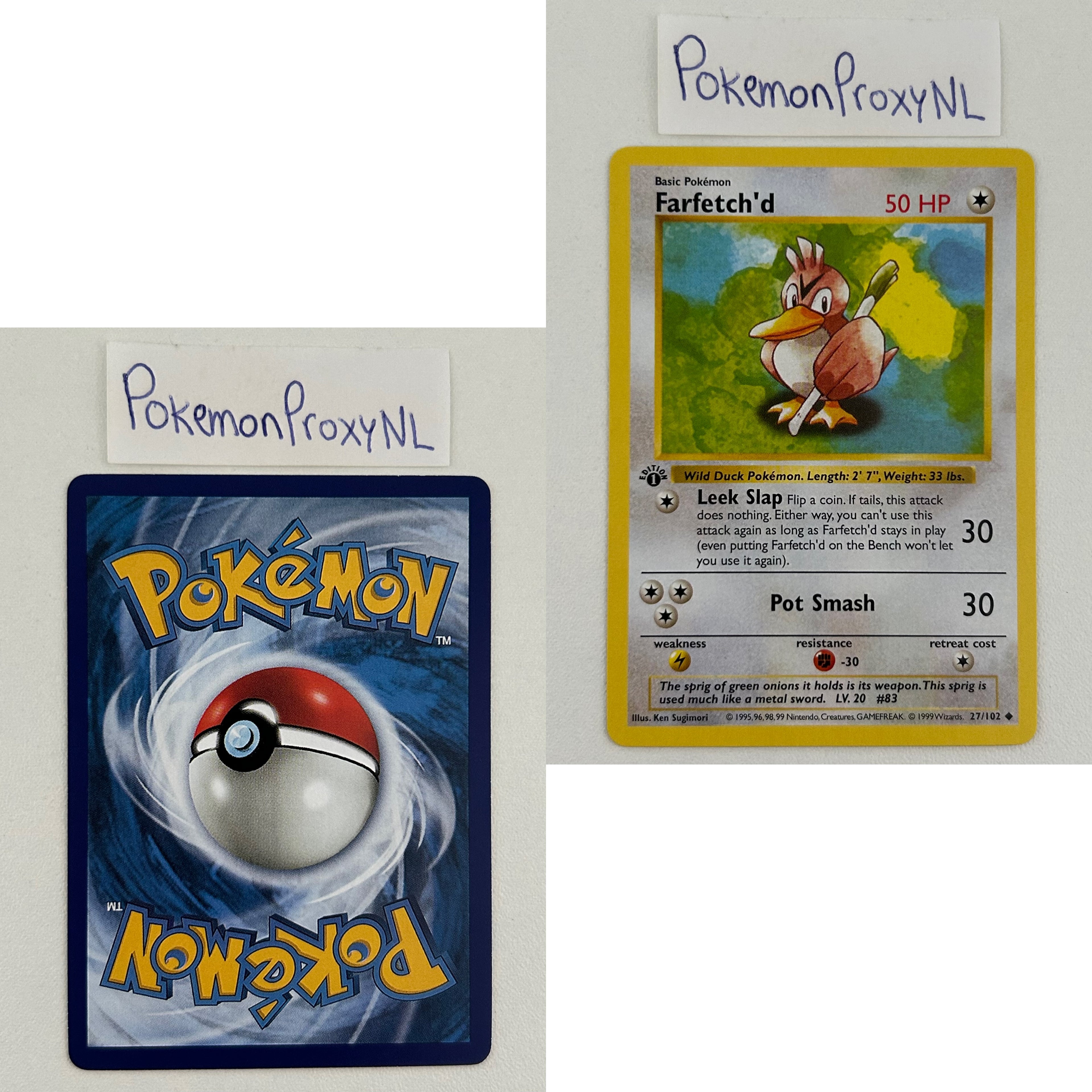 Base Set Set (first edition + shadowless) (BS) / 1/102 - 102/102 / 1999 / PROXY Pokémon TCG card(s)