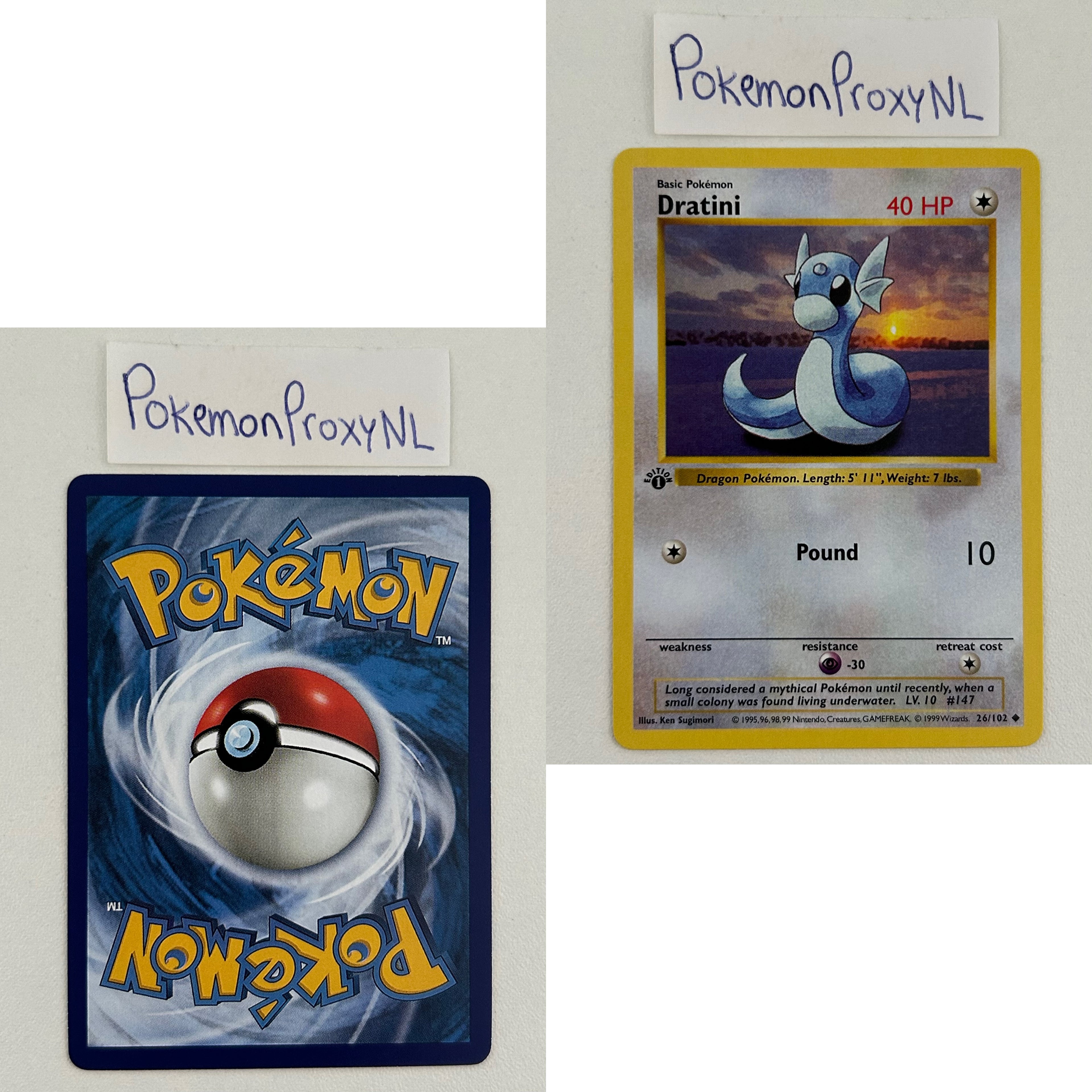 Base Set Set (first edition + shadowless) (BS) / 1/102 - 102/102 / 1999 / PROXY Pokémon TCG card(s)