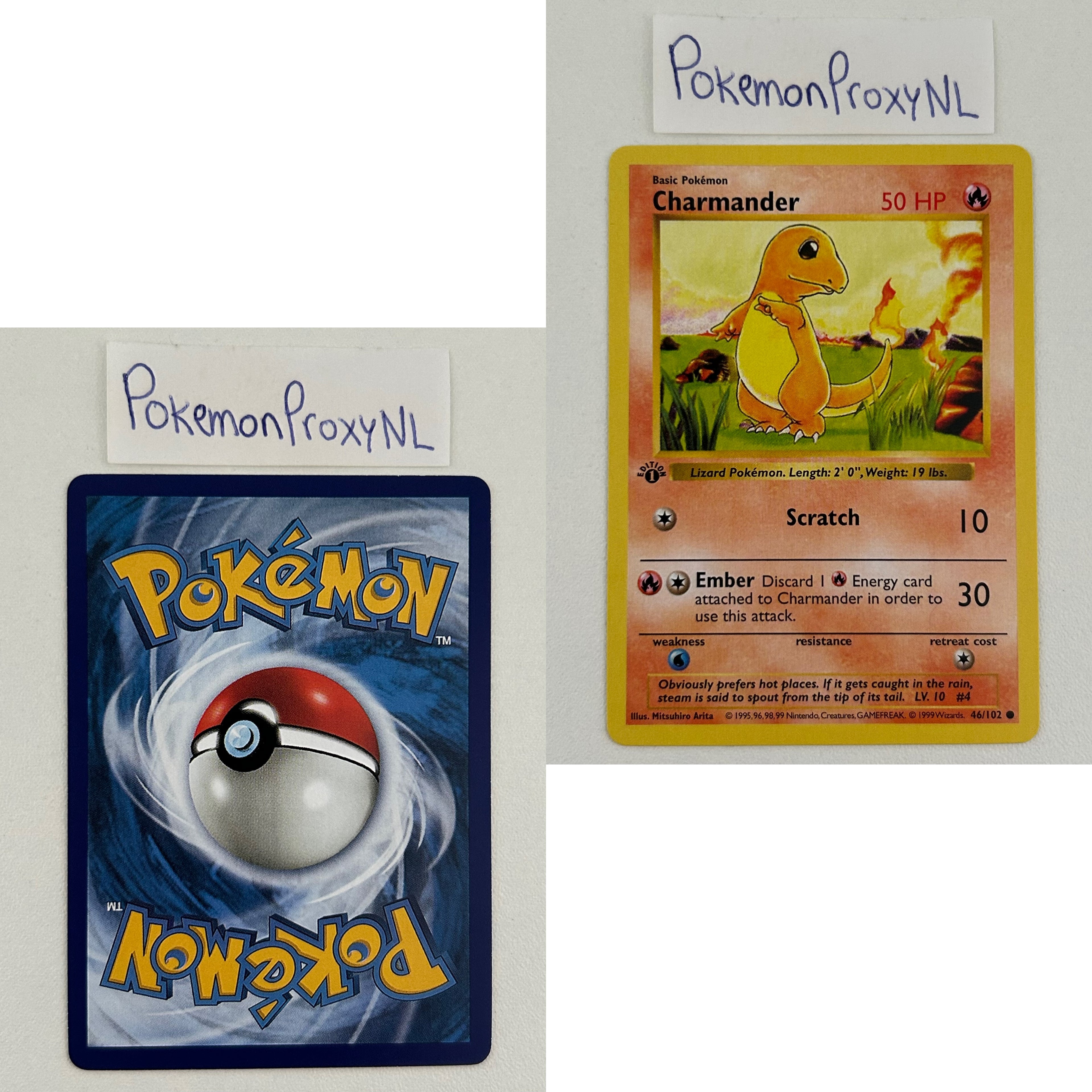 Base Set Set (first edition + shadowless) (BS) / 1/102 - 102/102 / 1999 / PROXY Pokémon TCG card(s)