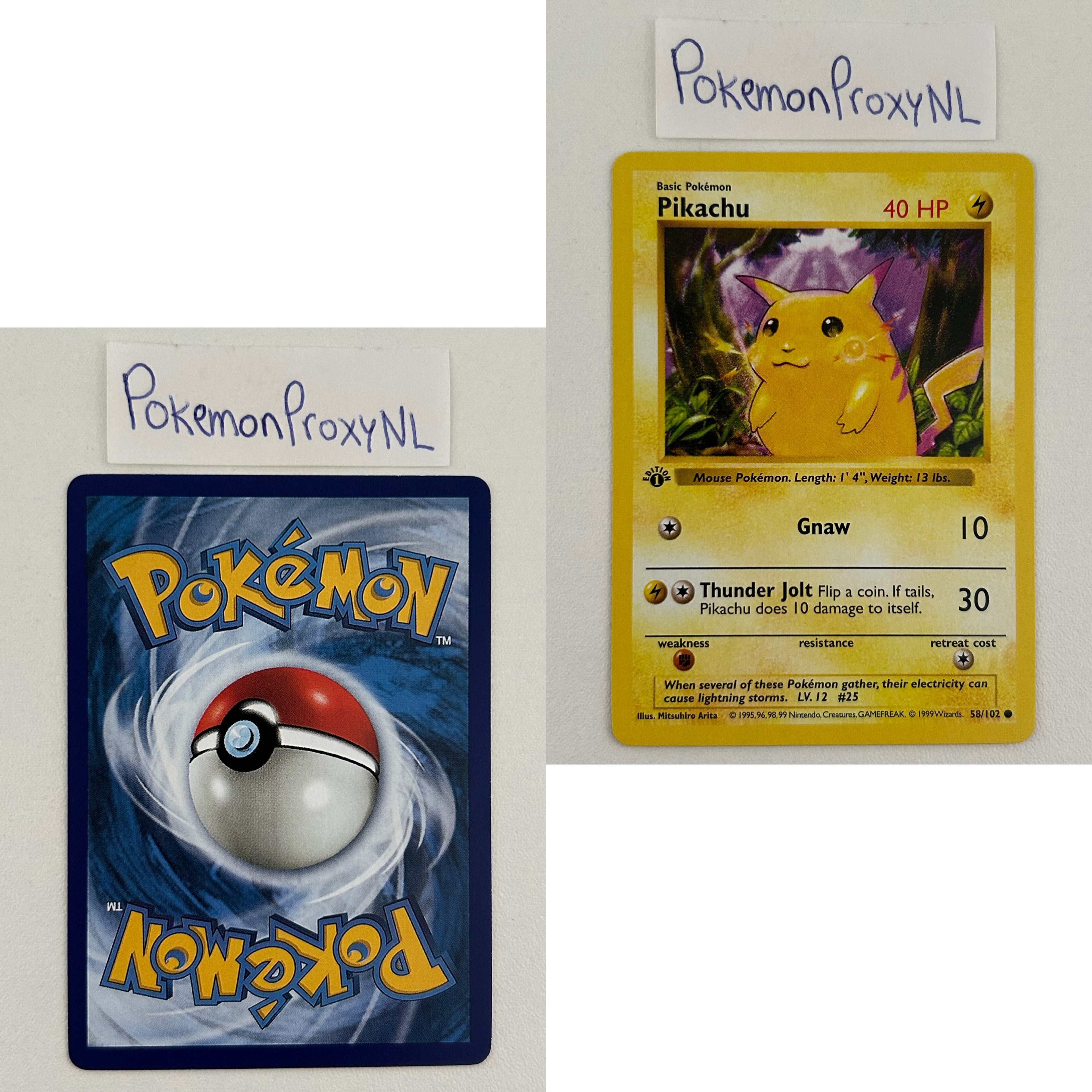 Base Set Set (first edition + shadowless) (BS) / 1/102 - 102/102 / 1999 / PROXY Pokémon TCG card(s)