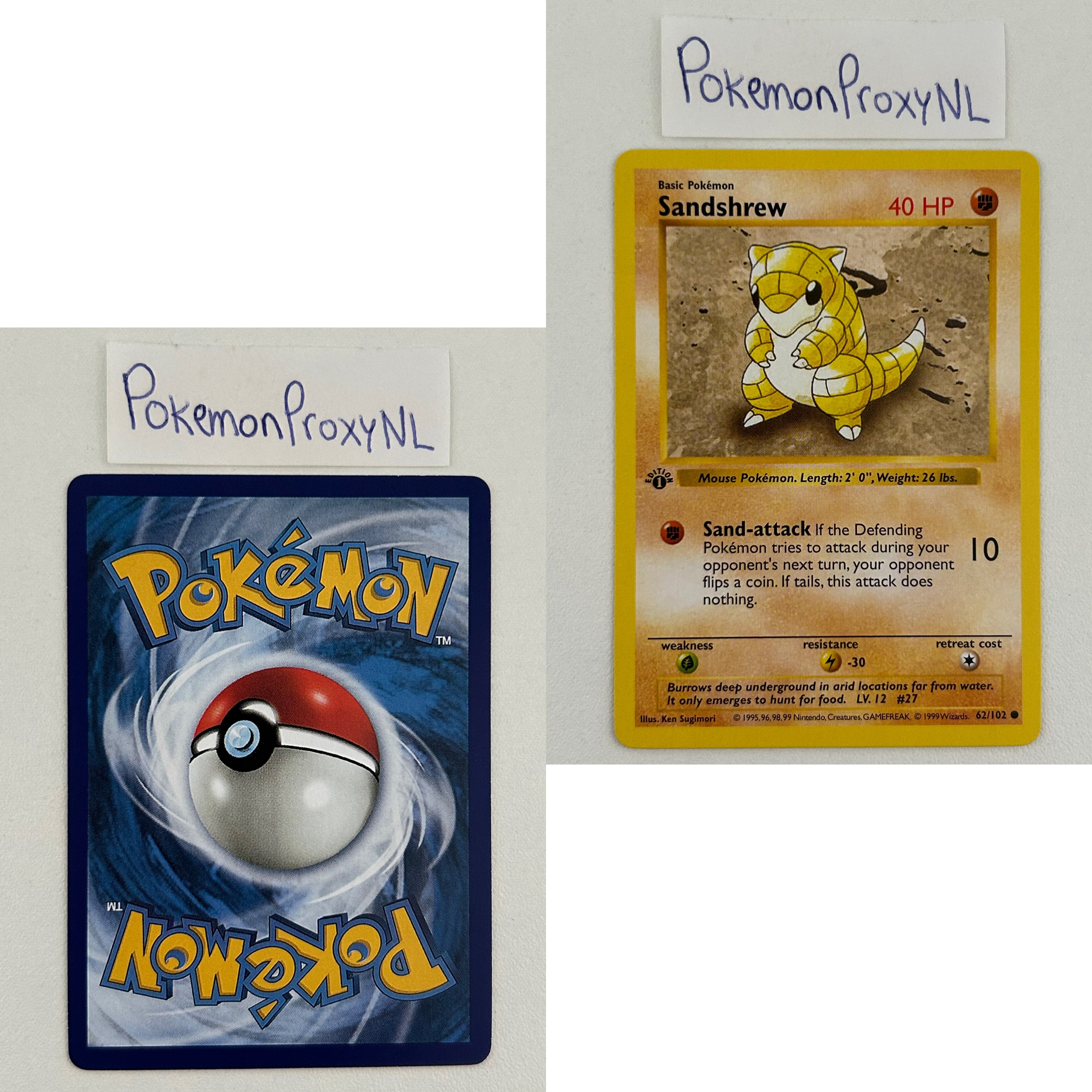 Base Set Set (first edition + shadowless) (BS) / 1/102 - 102/102 / 1999 / PROXY Pokémon TCG card(s)