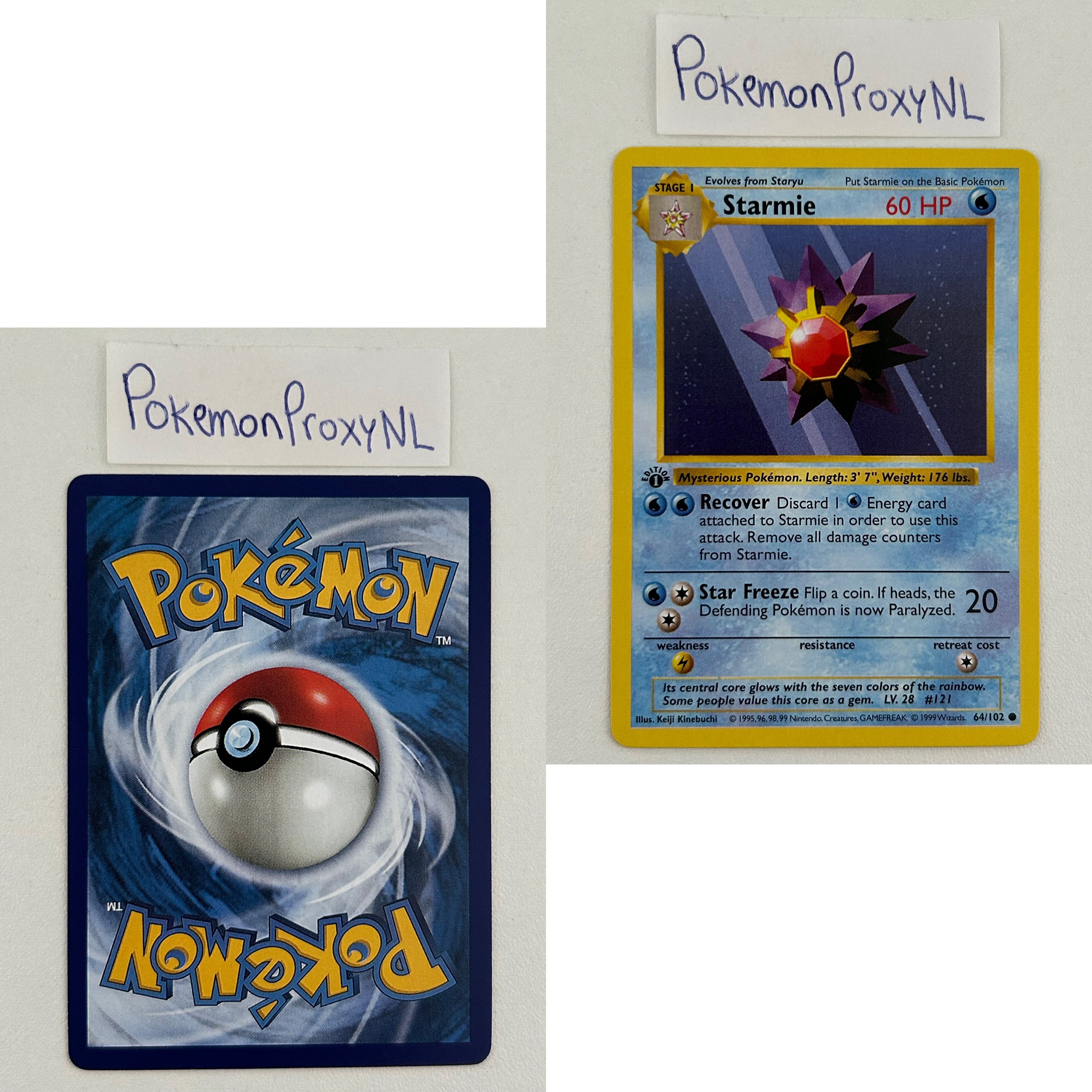 Base Set Set (first edition + shadowless) (BS) / 1/102 - 102/102 / 1999 / PROXY Pokémon TCG card(s)
