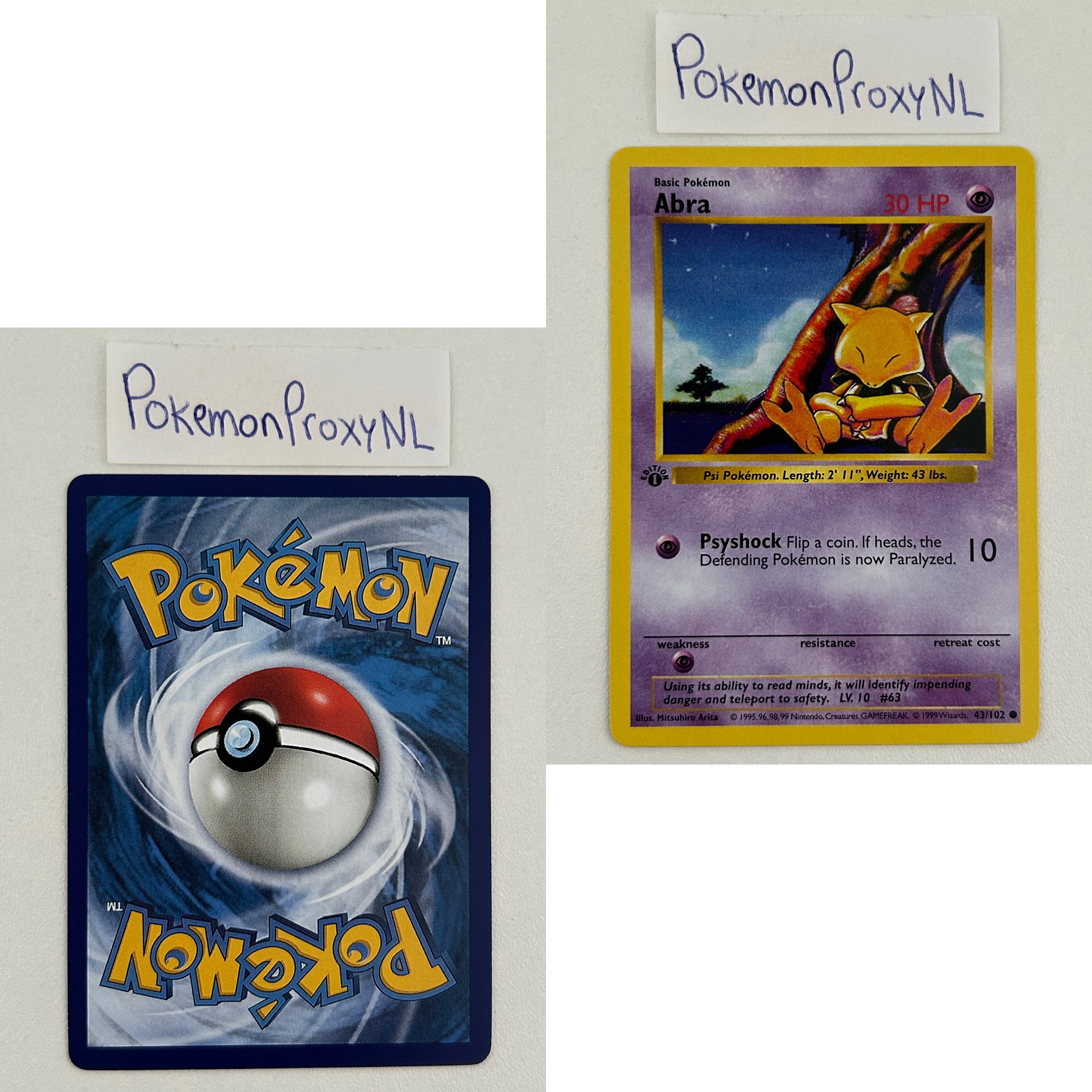 Base Set Set (first edition + shadowless) (BS) / 1/102 - 102/102 / 1999 / PROXY Pokémon TCG card(s)