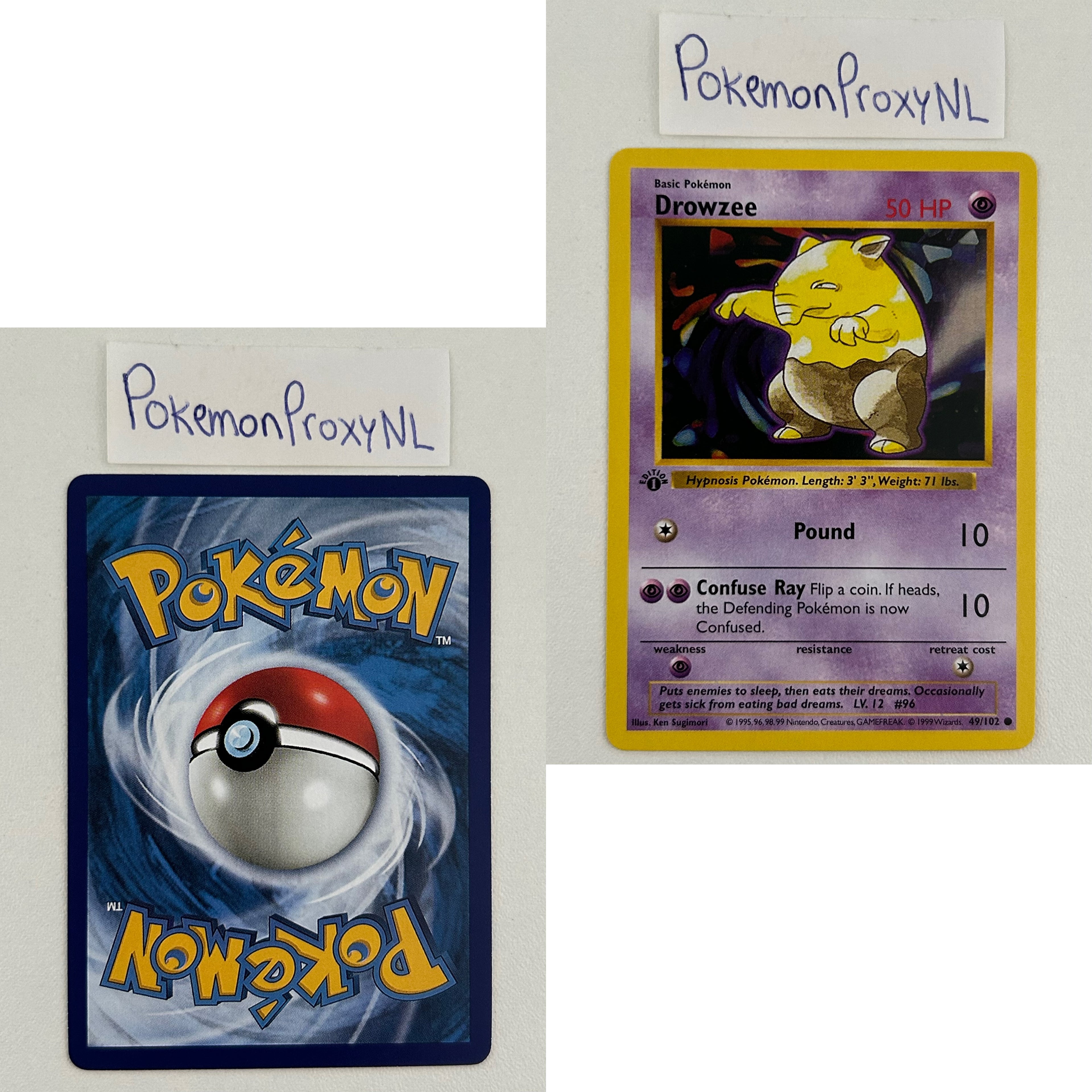 Base Set Set (first edition + shadowless) (BS) / 1/102 - 102/102 / 1999 / PROXY Pokémon TCG card(s)