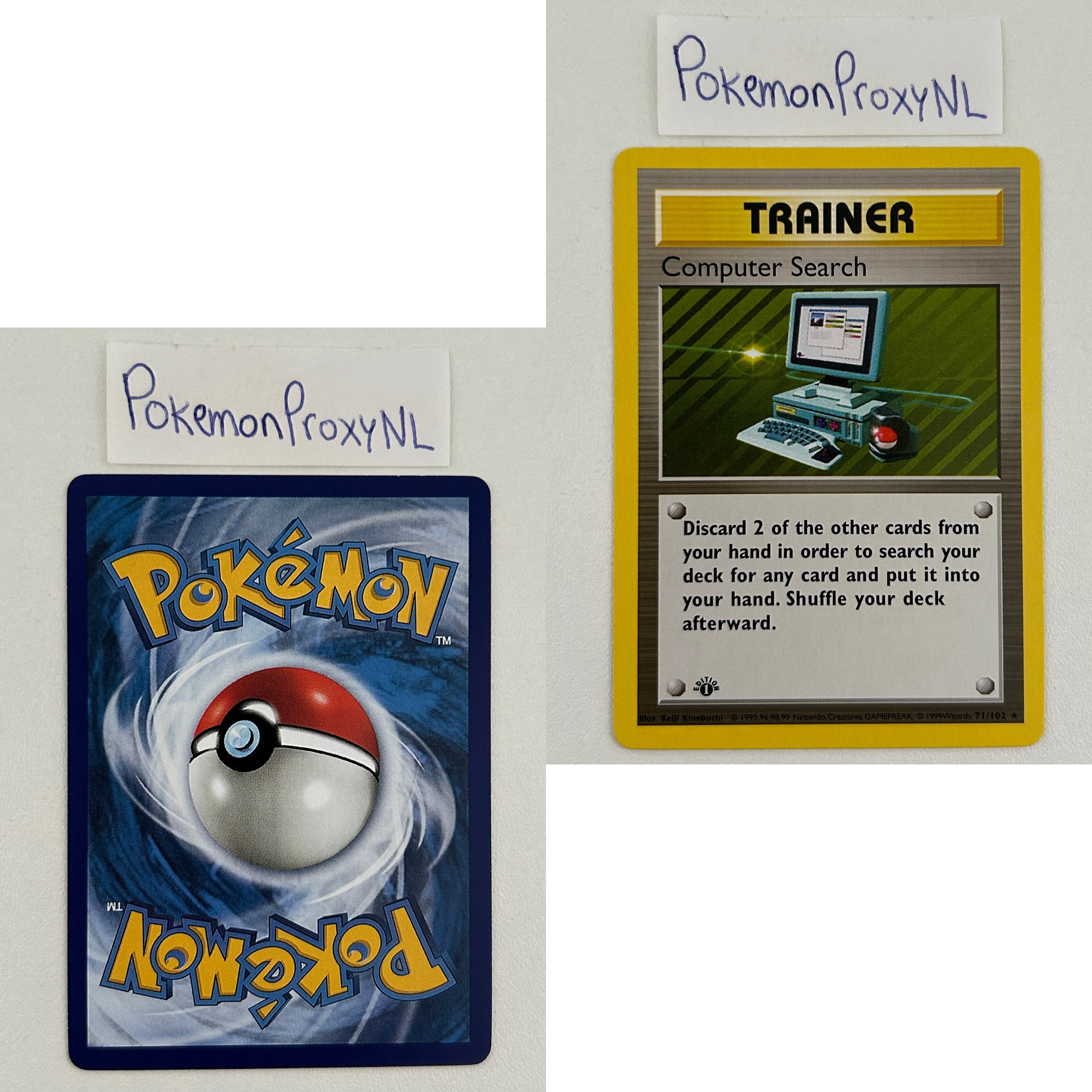 Base Set Set (first edition + shadowless) (BS) / 1/102 - 102/102 / 1999 / PROXY Pokémon TCG card(s)