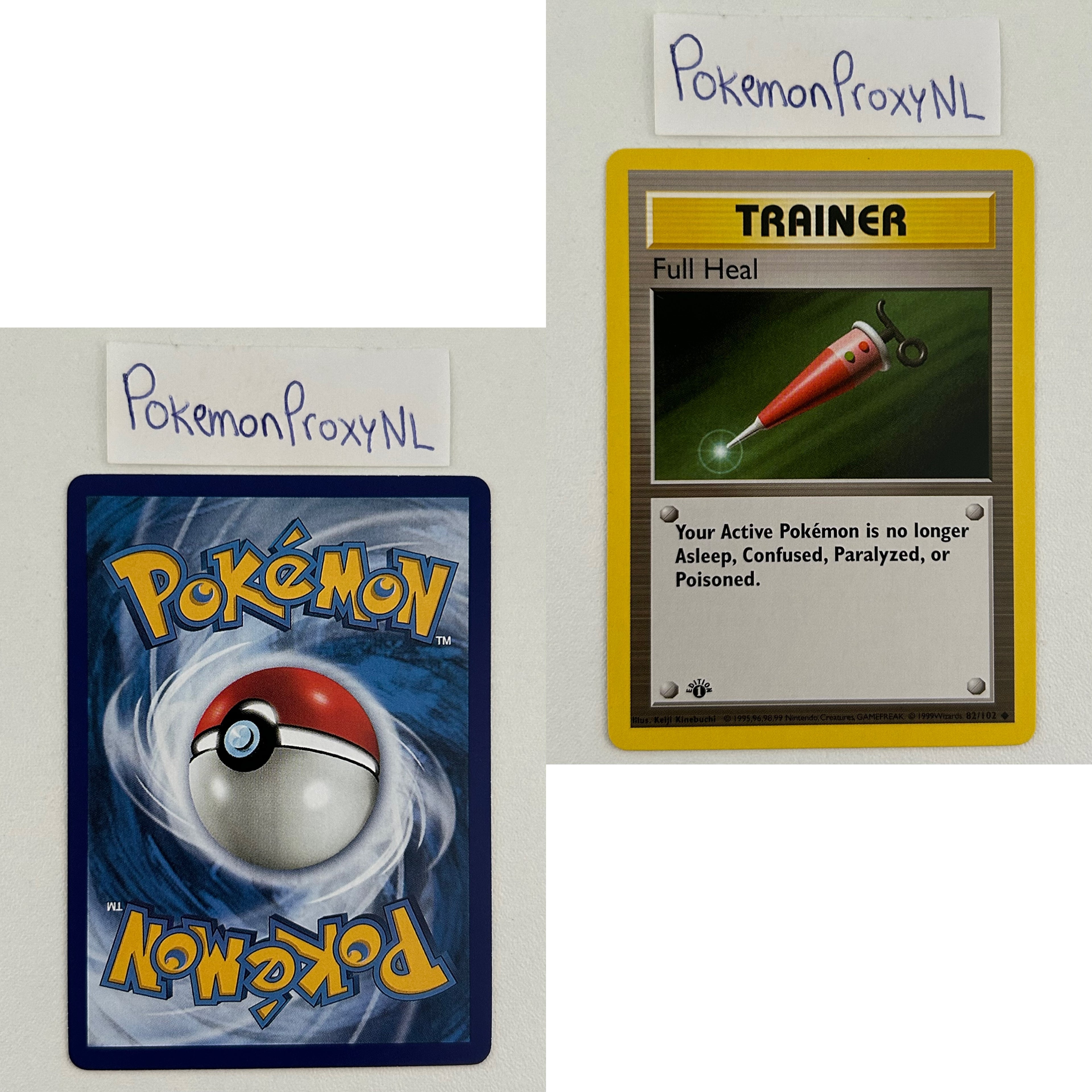 Base Set Set (first edition + shadowless) (BS) / 1/102 - 102/102 / 1999 / PROXY Pokémon TCG card(s)
