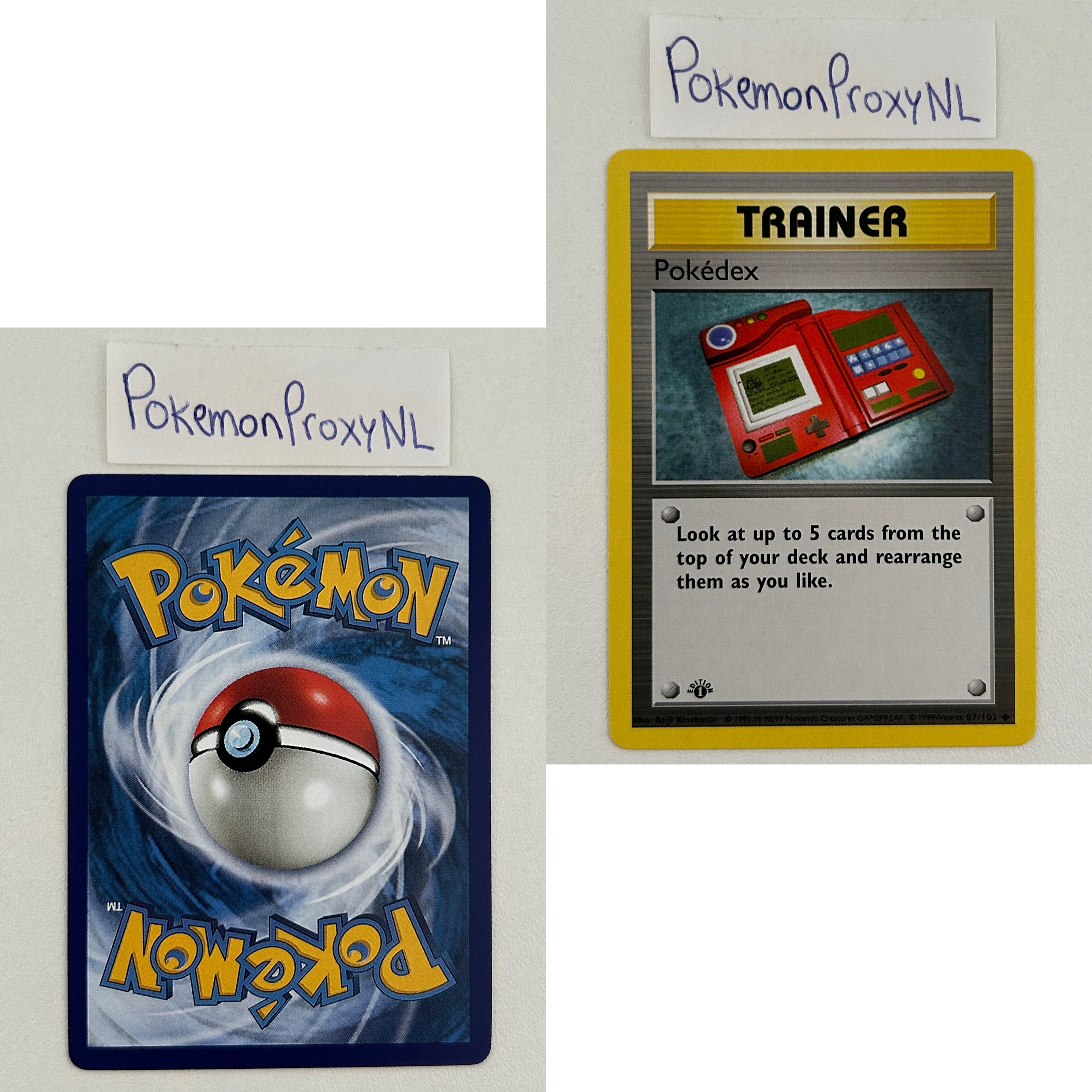 Base Set Set (first edition + shadowless) (BS) / 1/102 - 102/102 / 1999 / PROXY Pokémon TCG card(s)