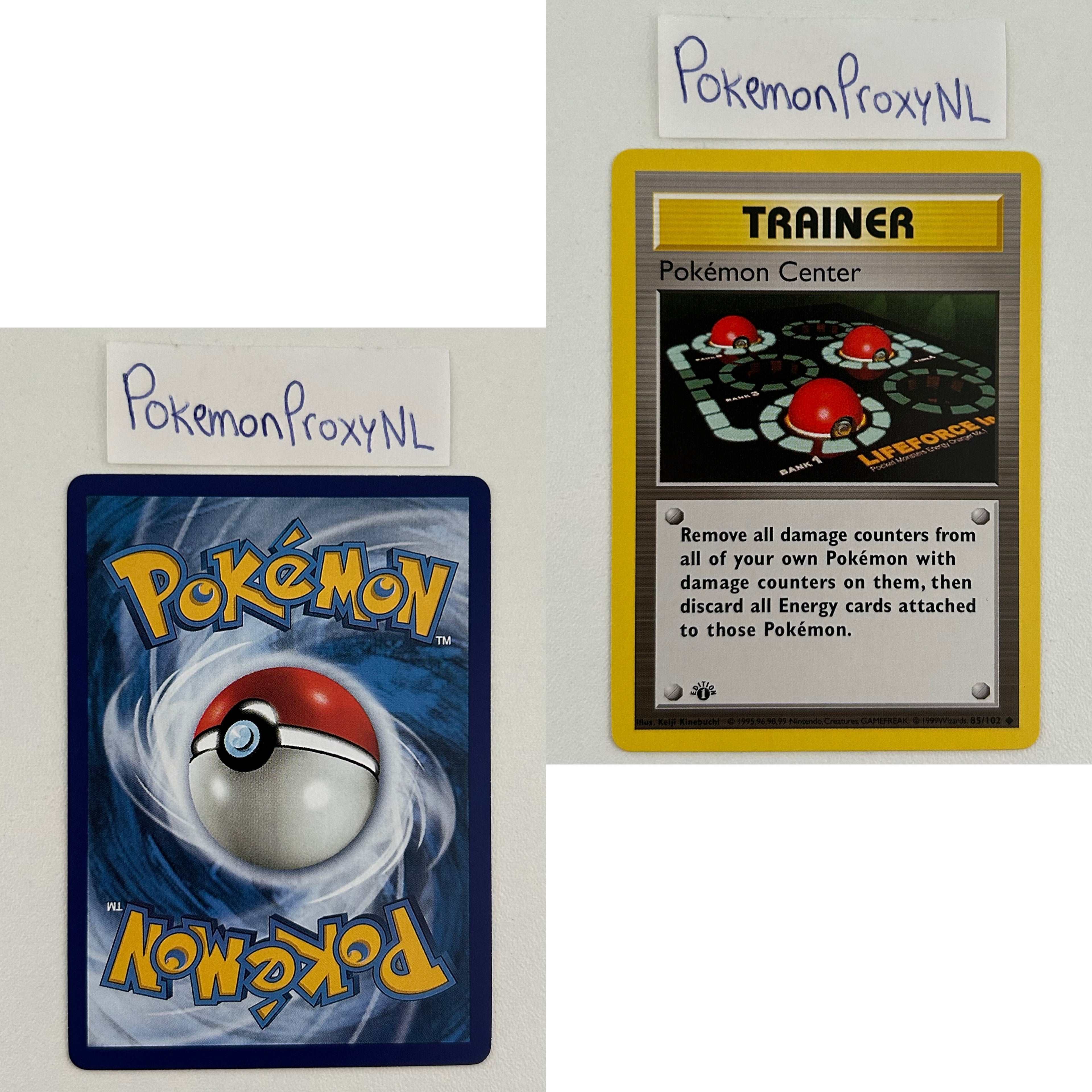 Base Set Set (first edition + shadowless) (BS) / 1/102 - 102/102 / 1999 / PROXY Pokémon TCG card(s)