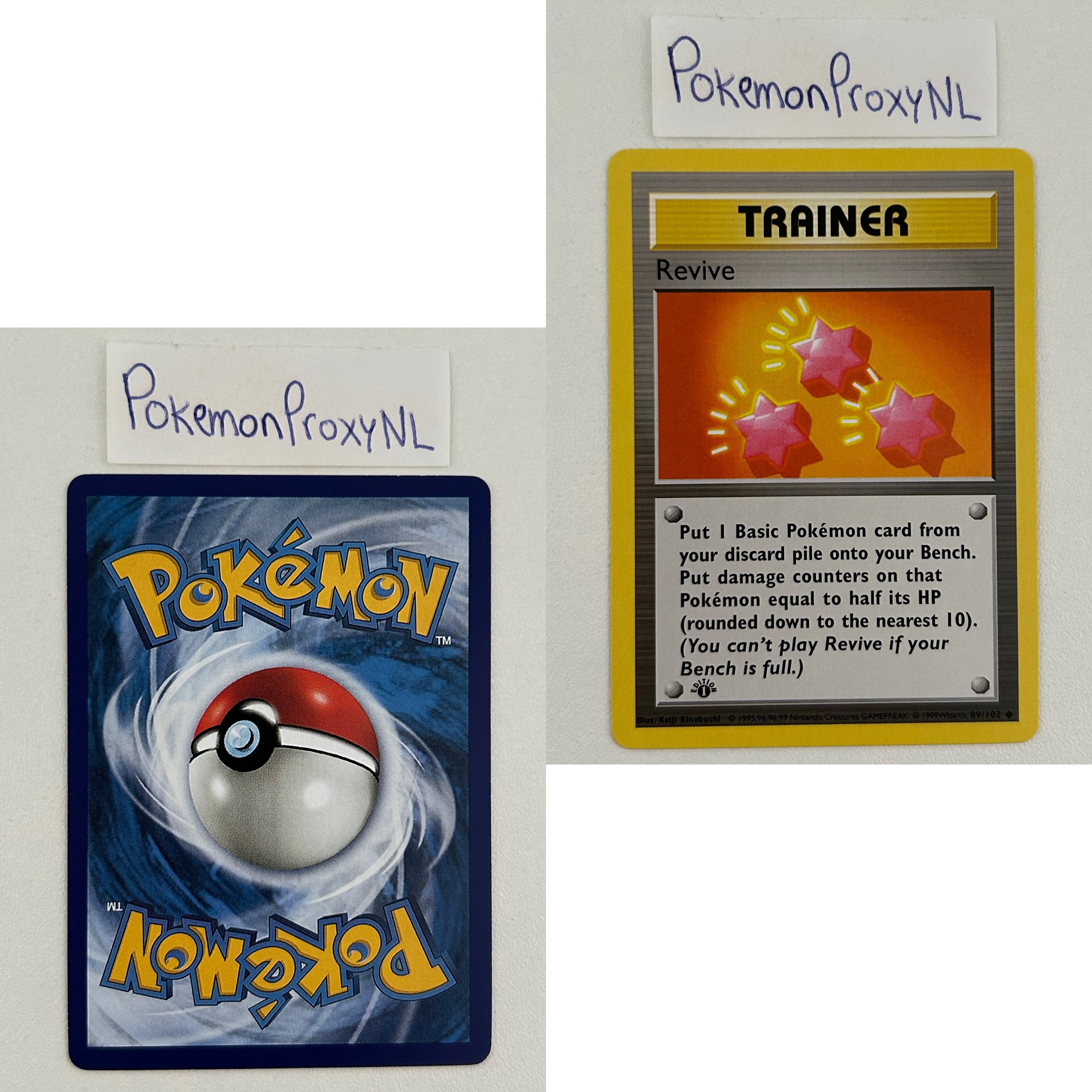 Base Set Set (first edition + shadowless) (BS) / 1/102 - 102/102 / 1999 / PROXY Pokémon TCG card(s)