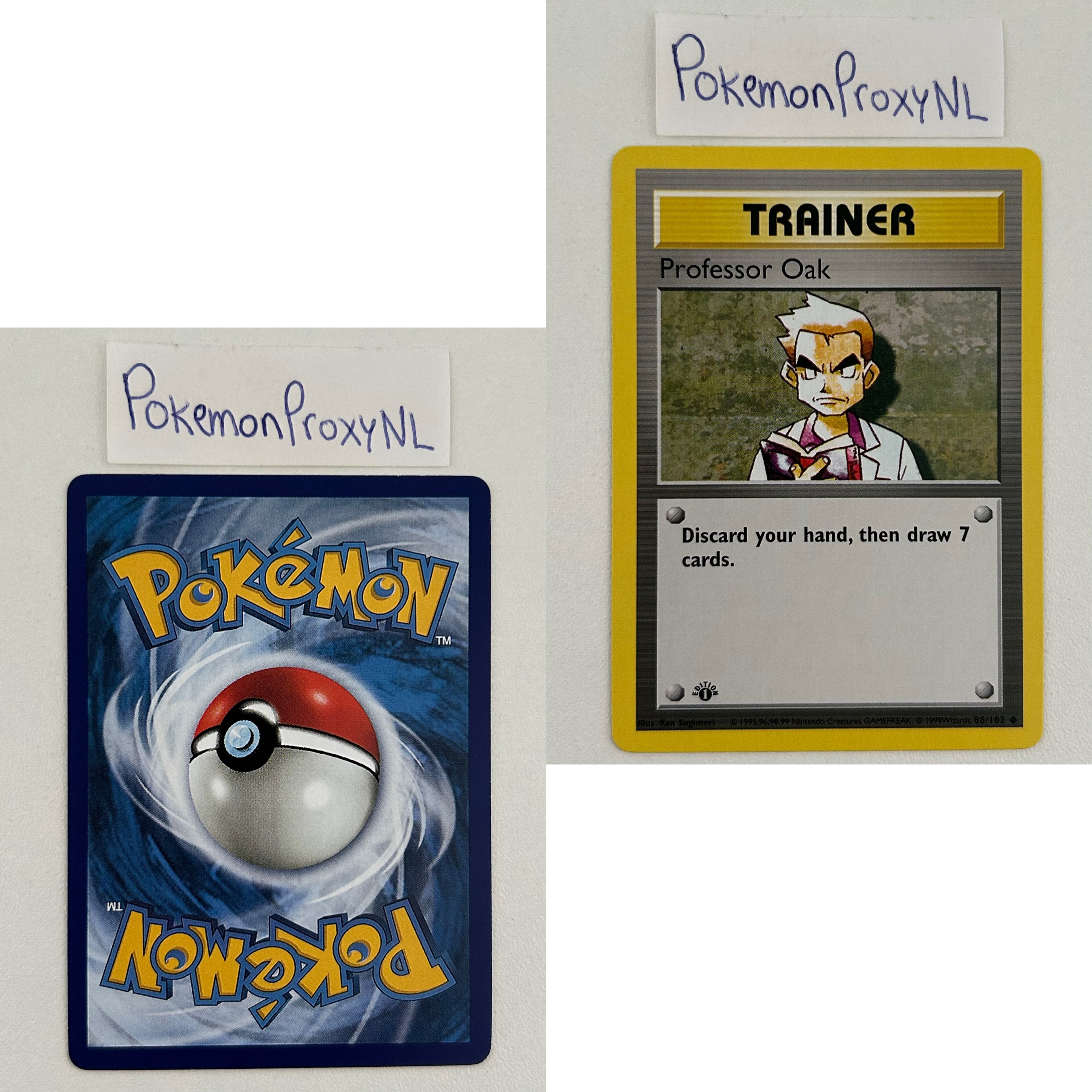 Base Set Set (first edition + shadowless) (BS) / 1/102 - 102/102 / 1999 / PROXY Pokémon TCG card(s)