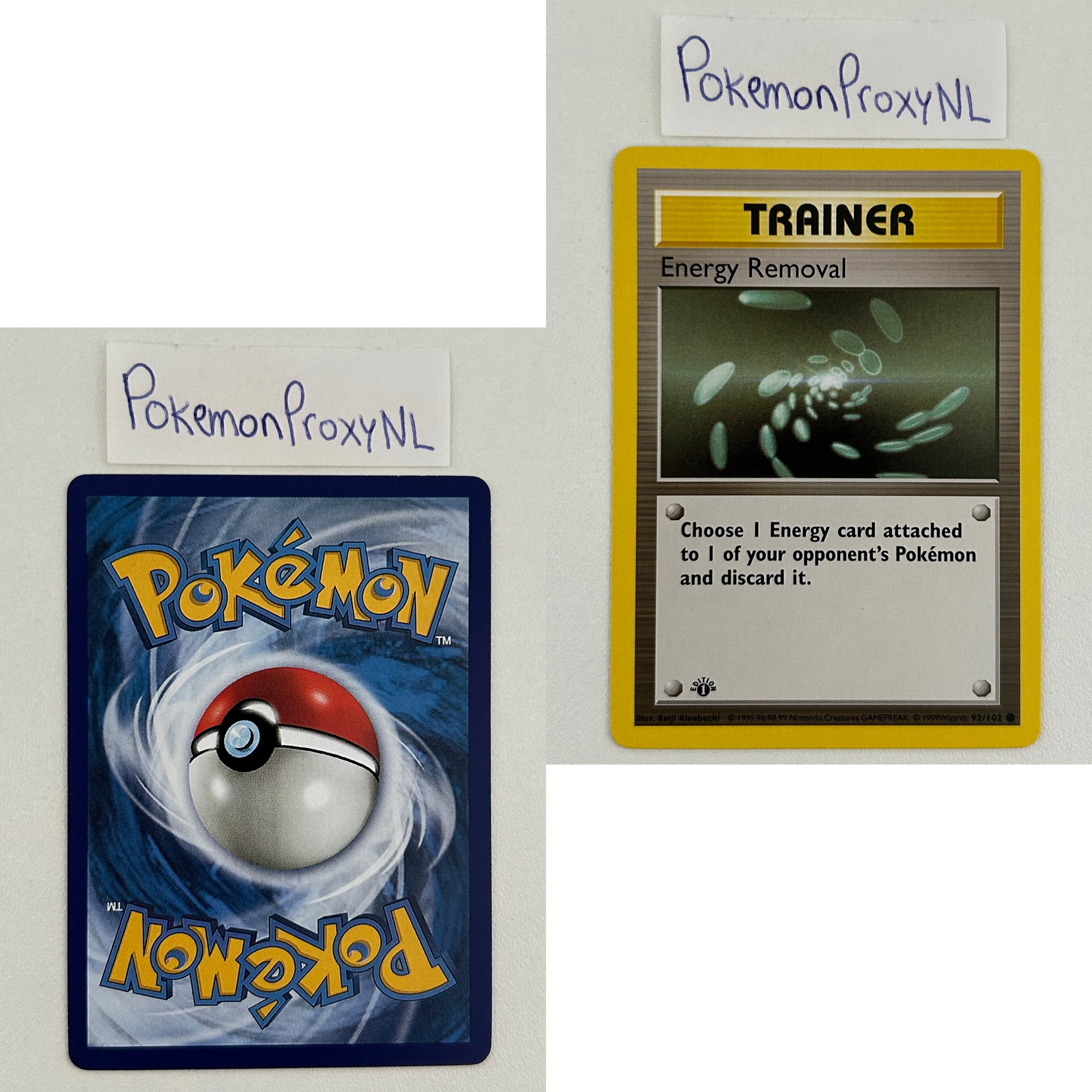 Base Set Set (first edition + shadowless) (BS) / 1/102 - 102/102 / 1999 / PROXY Pokémon TCG card(s)