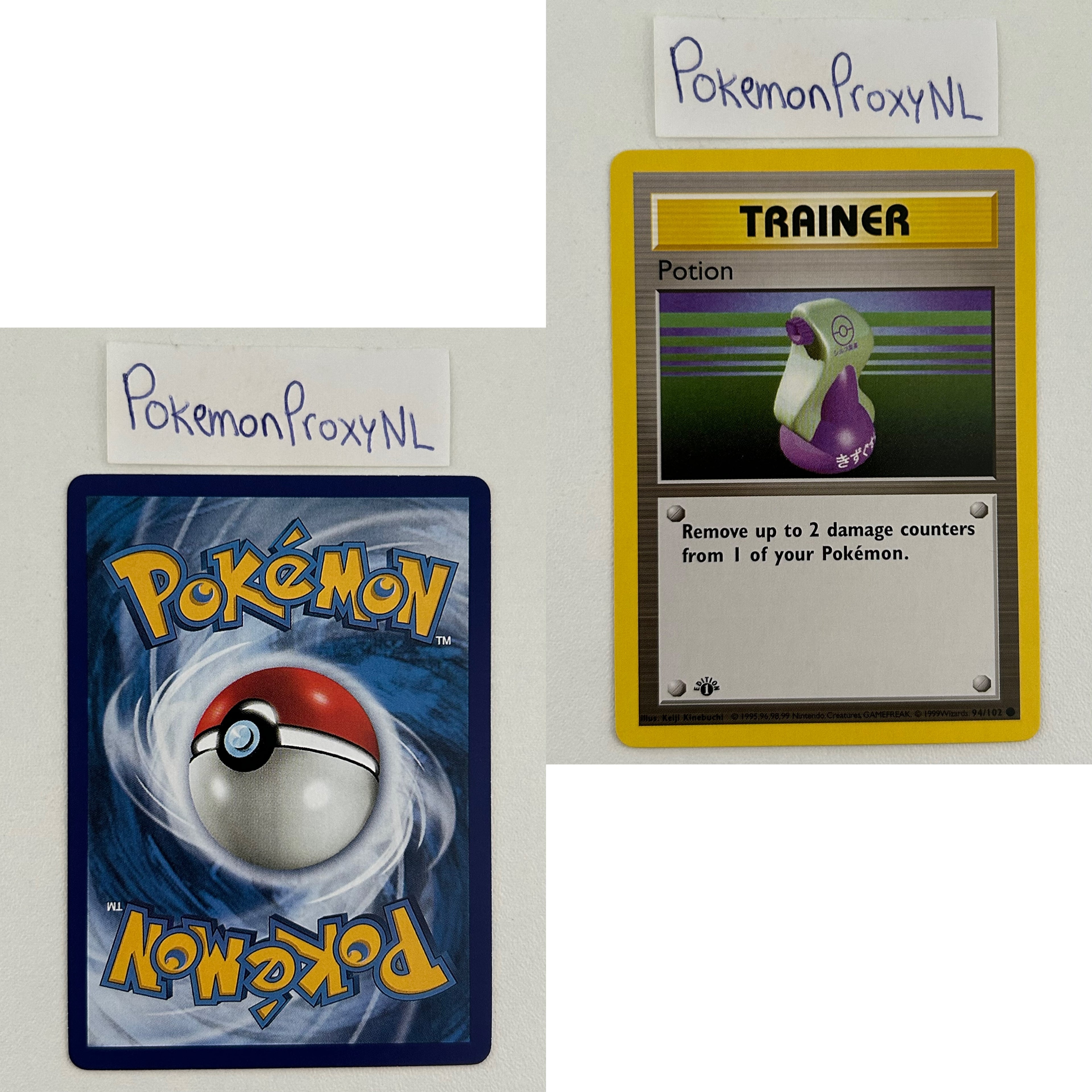 Base Set Set (first edition + shadowless) (BS) / 1/102 - 102/102 / 1999 / PROXY Pokémon TCG card(s)