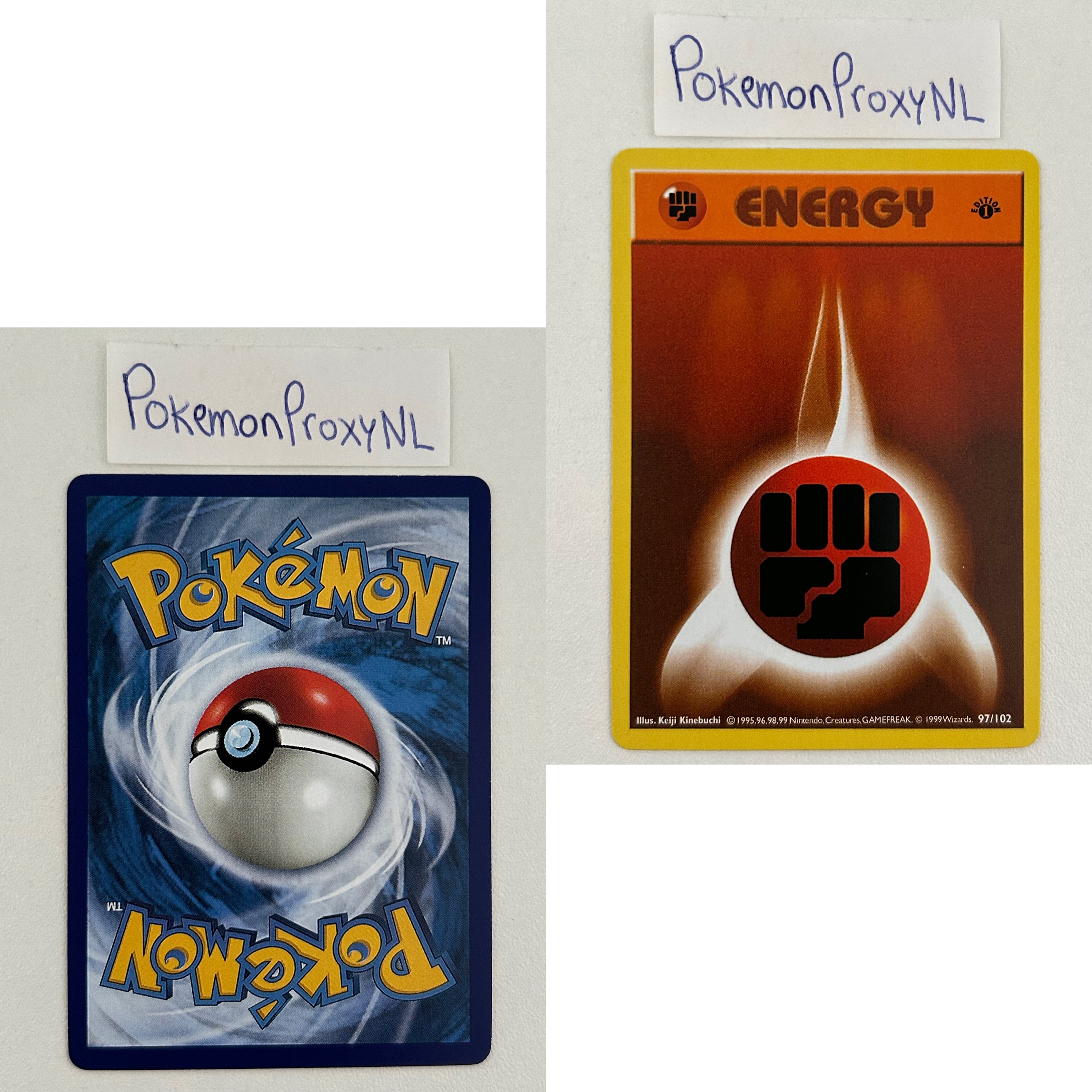 Base Set Set (first edition + shadowless) (BS) / 1/102 - 102/102 / 1999 / PROXY Pokémon TCG card(s)