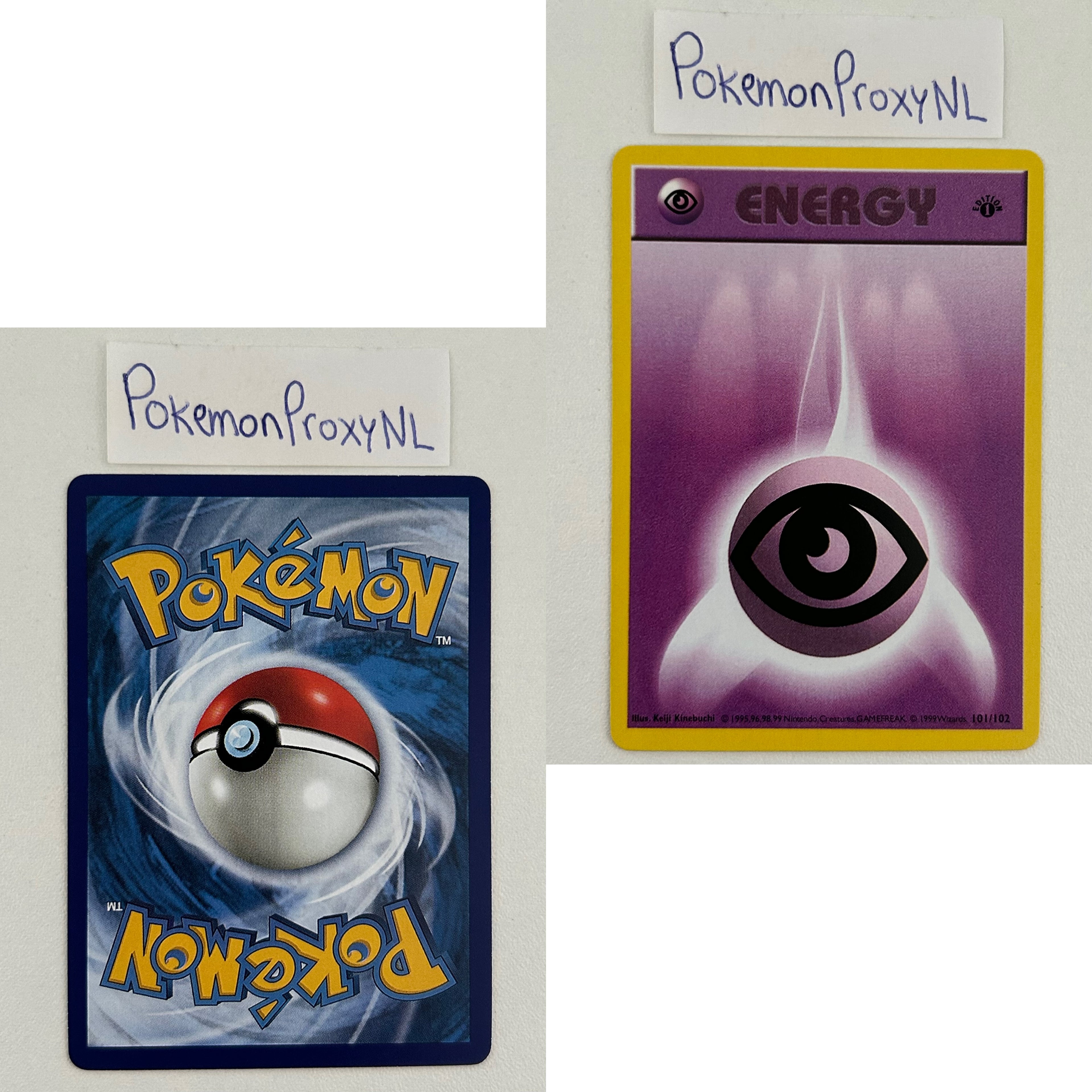 Base Set Set (first edition + shadowless) (BS) / 1/102 - 102/102 / 1999 / PROXY Pokémon TCG card(s)