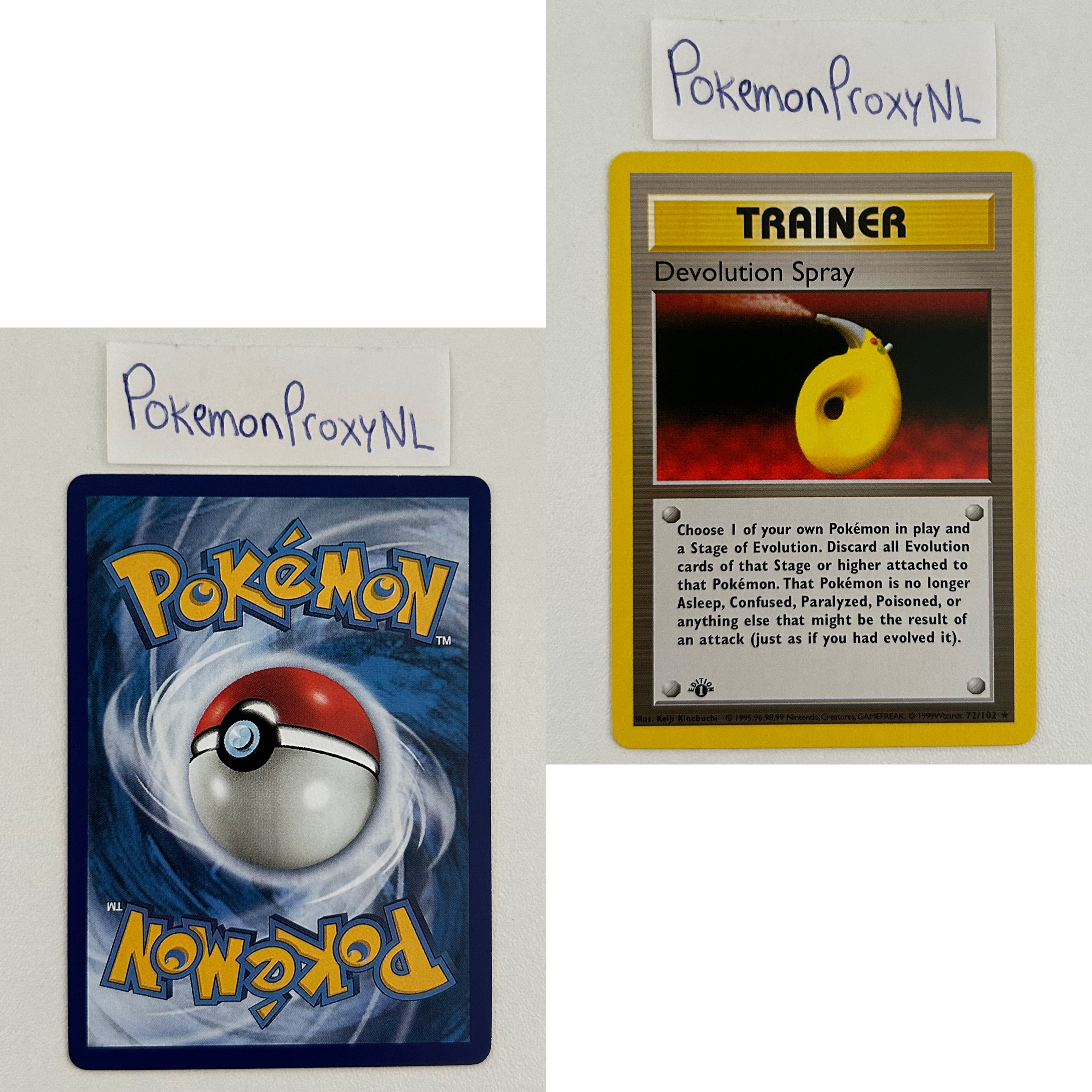 Base Set Set (first edition + shadowless) (BS) / 1/102 - 102/102 / 1999 / PROXY Pokémon TCG card(s)