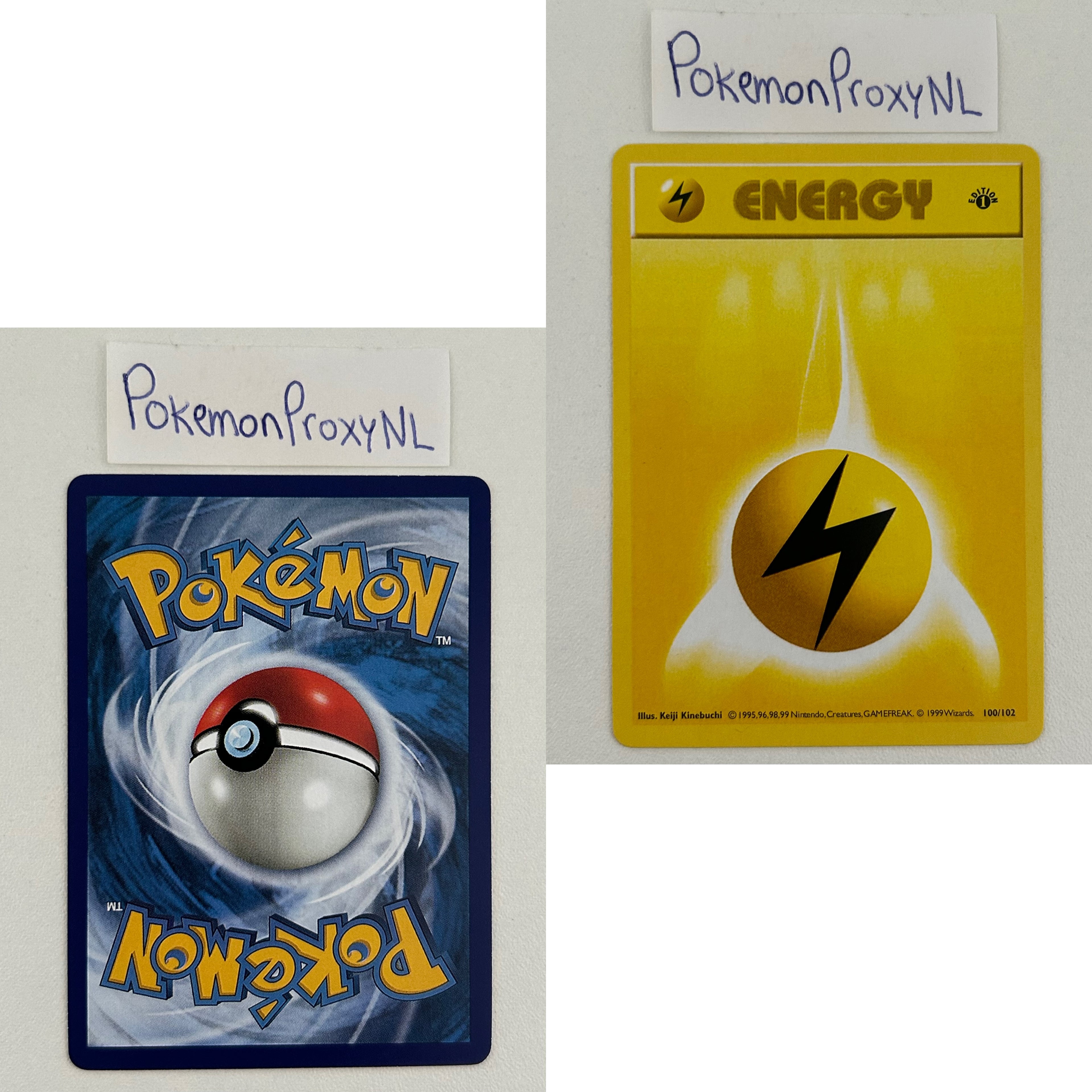 Base Set Set (first edition + shadowless) (BS) / 1/102 - 102/102 / 1999 / PROXY Pokémon TCG card(s)