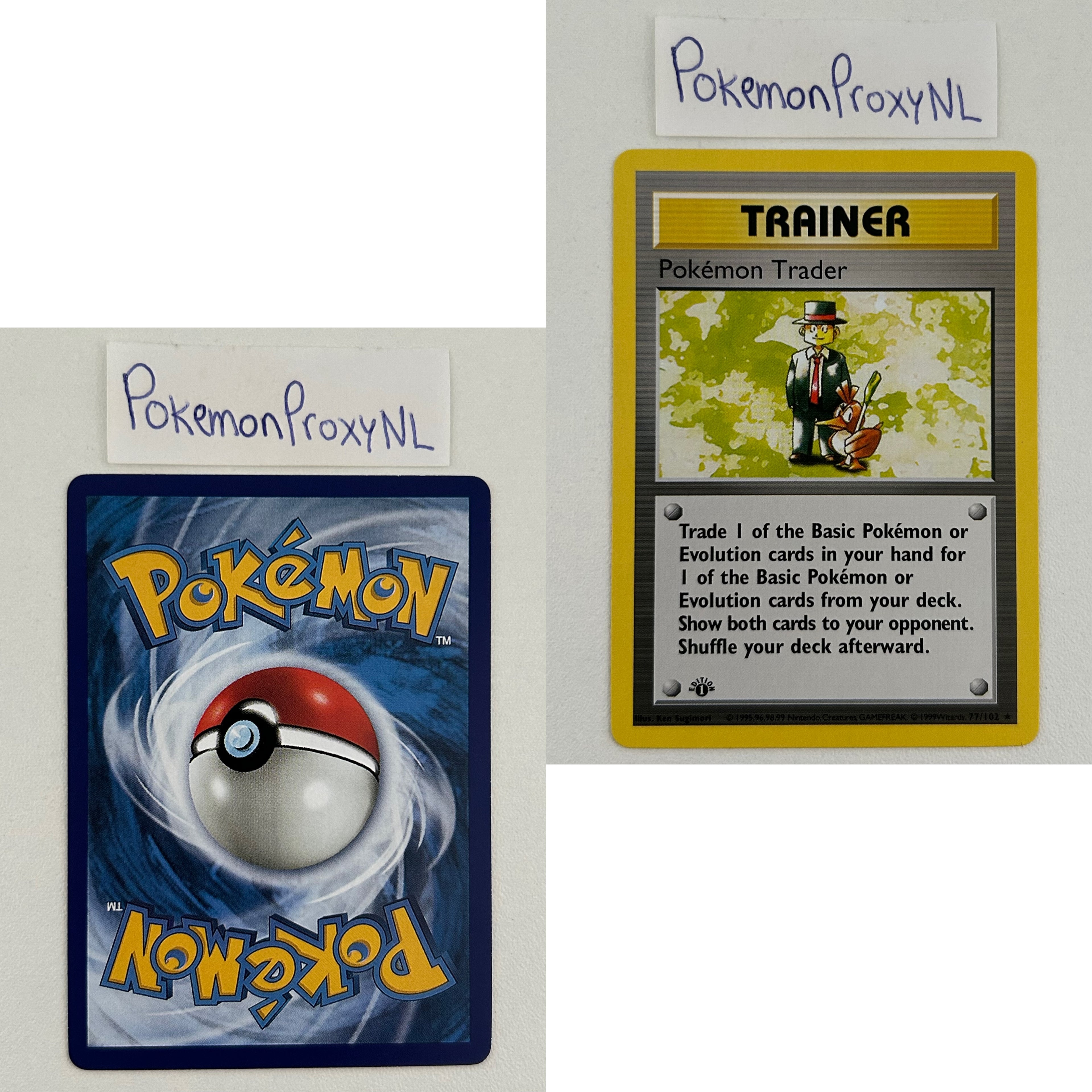 Base Set Set (first edition + shadowless) (BS) / 1/102 - 102/102 / 1999 / PROXY Pokémon TCG card(s)