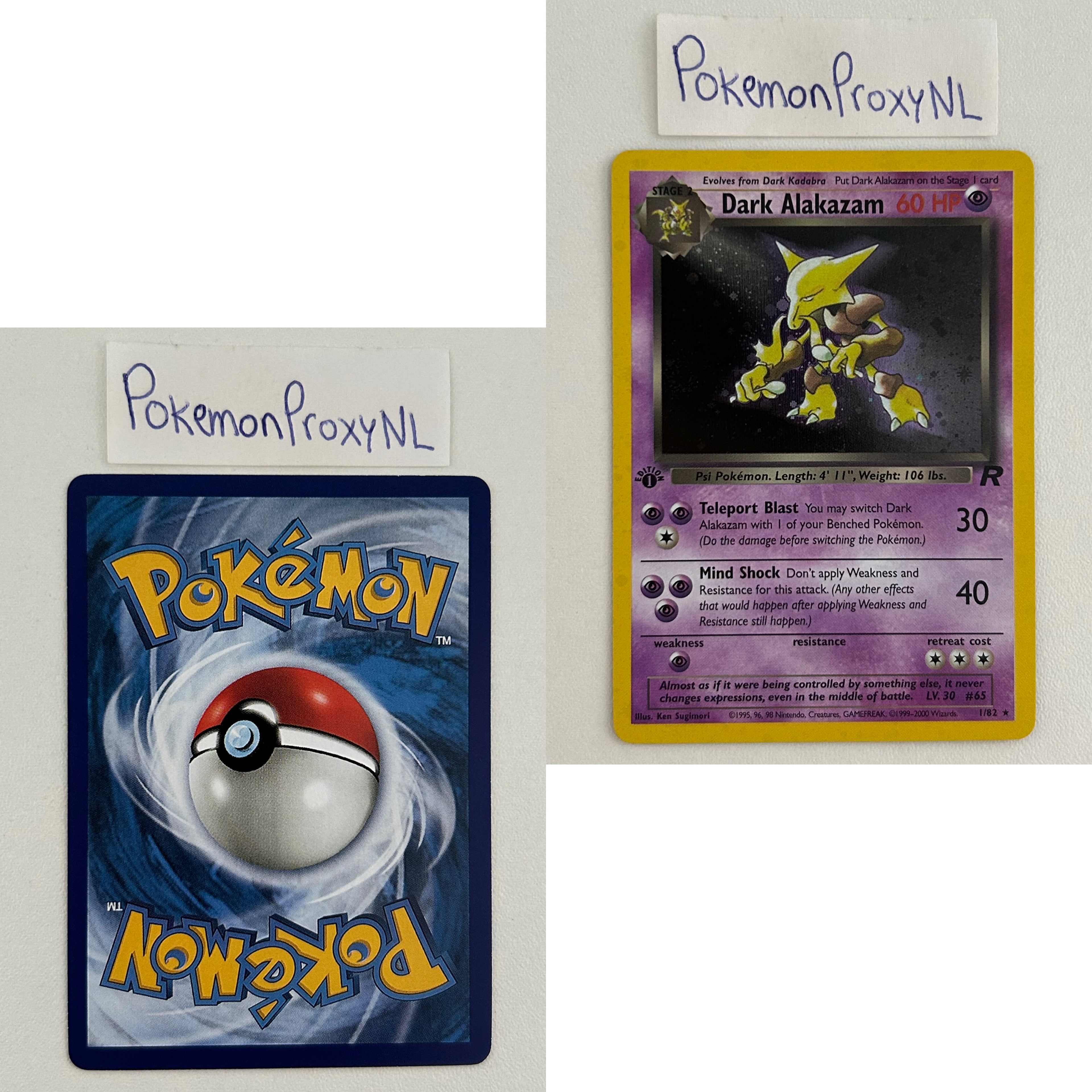 Team Rocket Set (first edition) (RO) / 1/82 - 83/82 / 1999 / PROXY Pokémon TCG card(s)