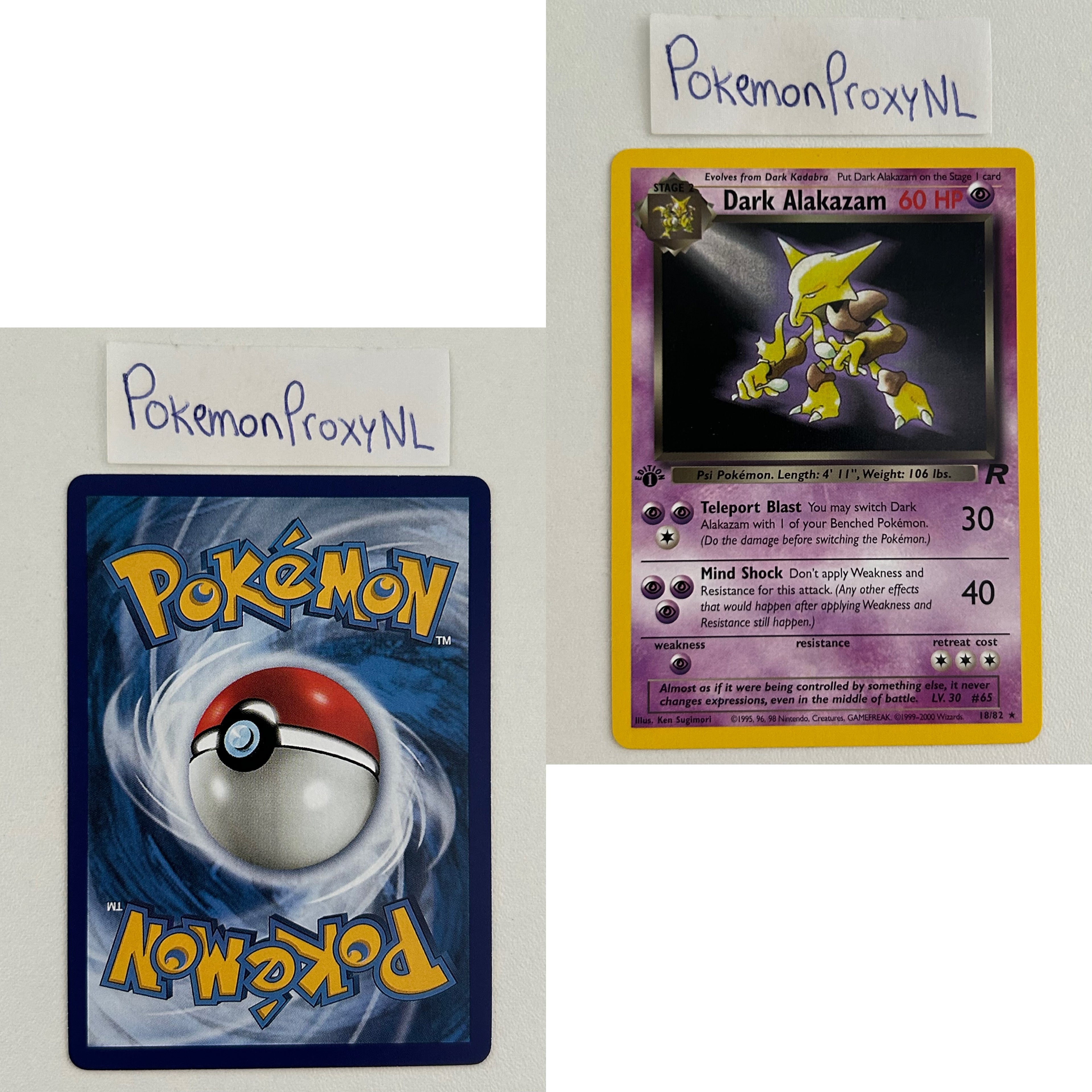 Team Rocket Set (first edition) (RO) / 1/82 - 83/82 / 1999 / PROXY Pokémon TCG card(s)