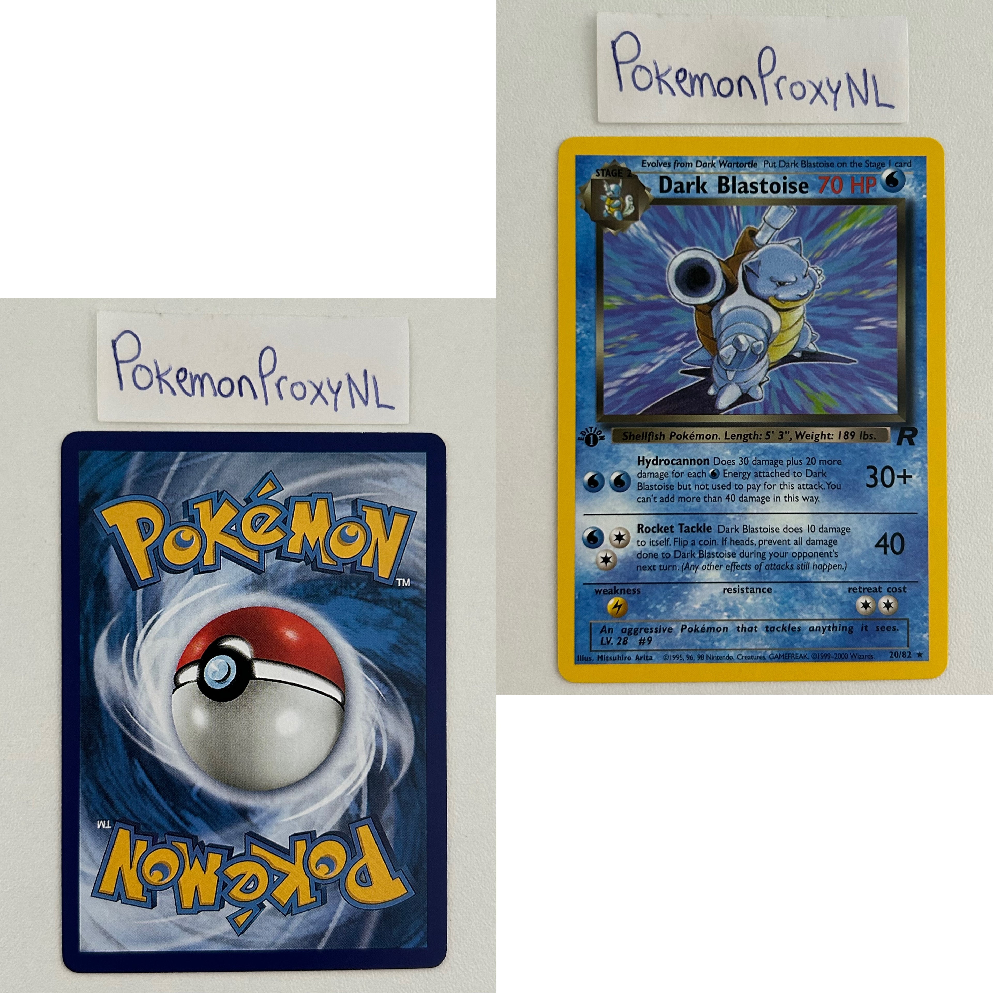 Team Rocket Set (first edition) (RO) / 1/82 - 83/82 / 1999 / PROXY Pokémon TCG card(s)