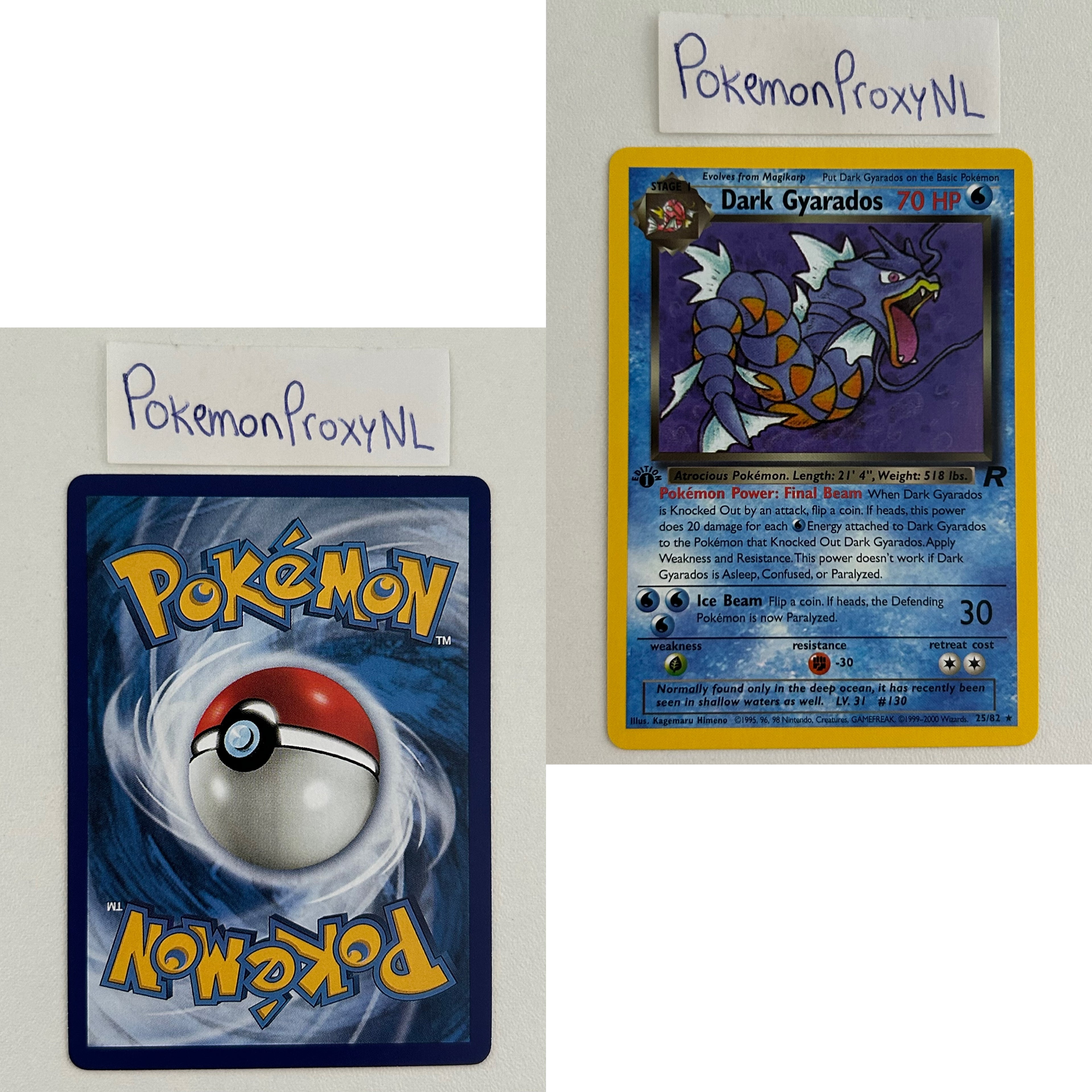 Team Rocket Set (first edition) (RO) / 1/82 - 83/82 / 1999 / PROXY Pokémon TCG card(s)