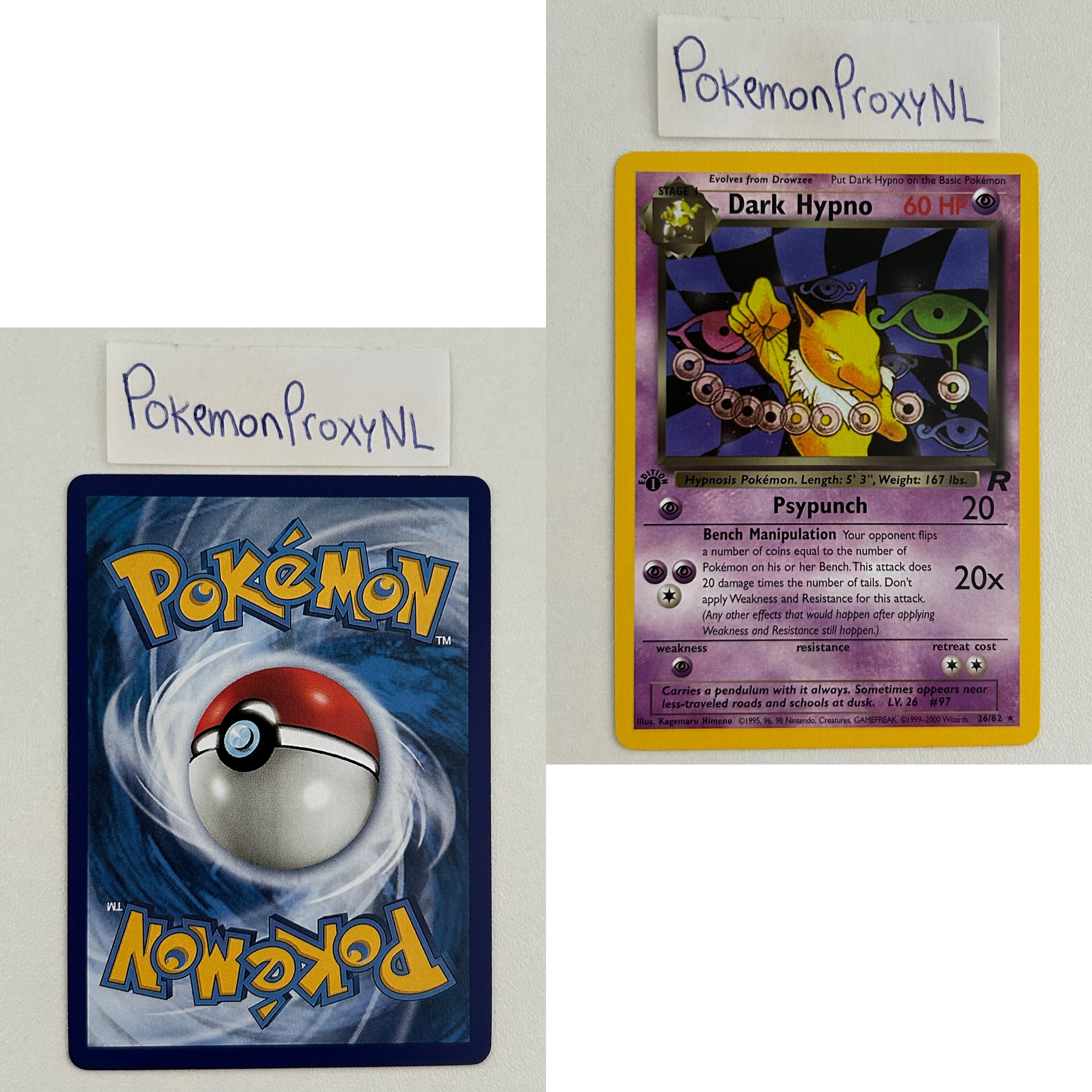 Team Rocket Set (first edition) (RO) / 1/82 - 83/82 / 1999 / PROXY Pokémon TCG card(s)