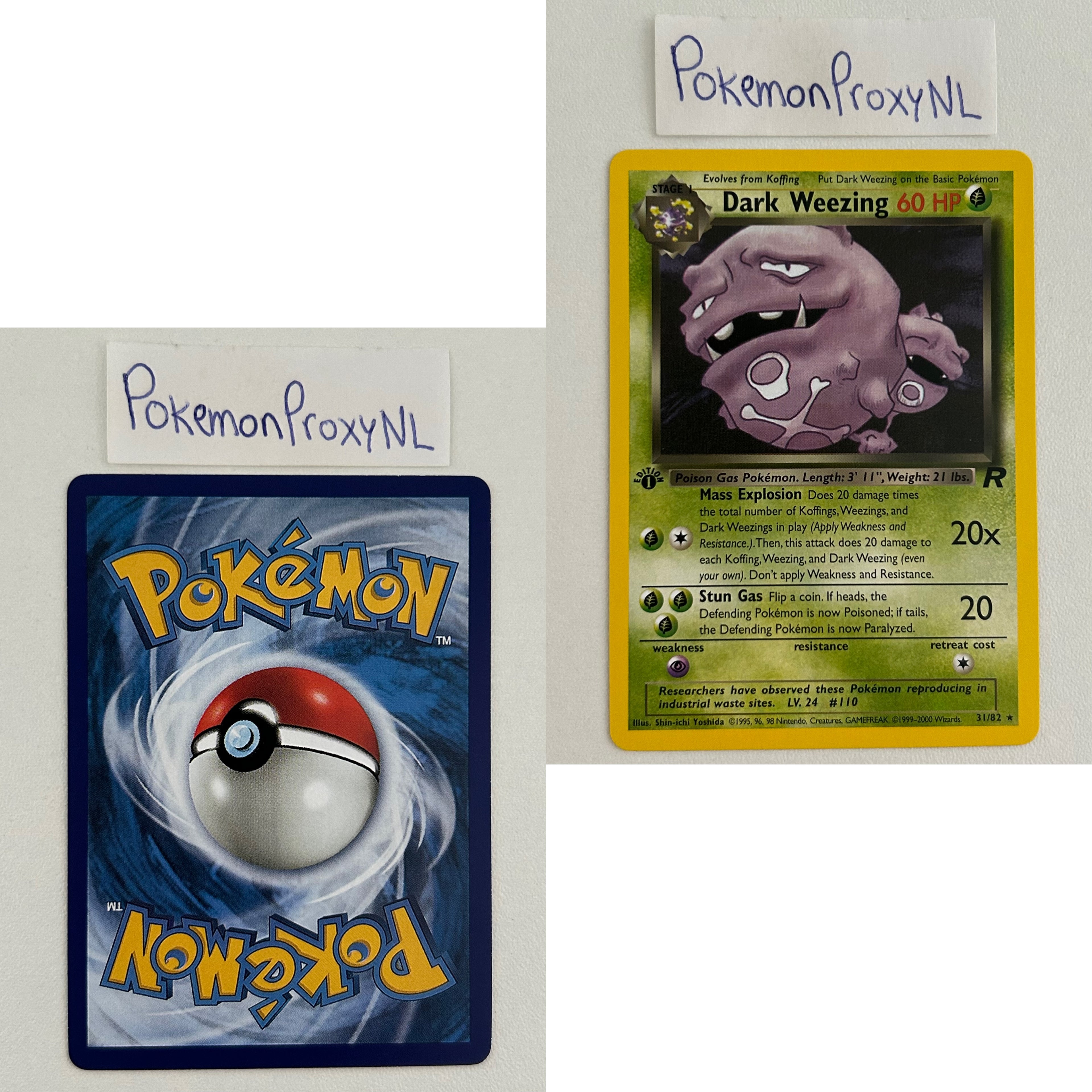 Team Rocket Set (first edition) (RO) / 1/82 - 83/82 / 1999 / PROXY Pokémon TCG card(s)