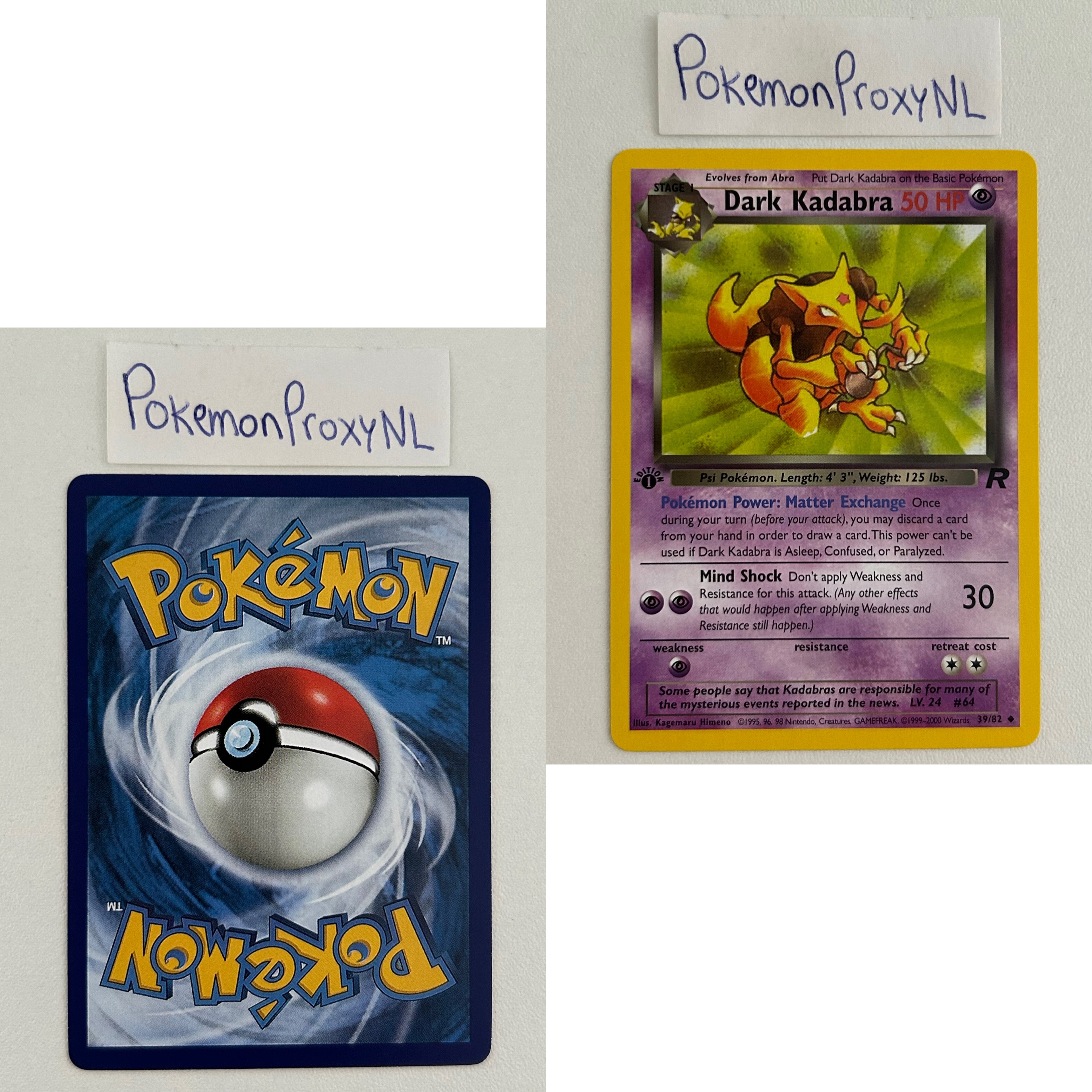 Team Rocket Set (first edition) (RO) / 1/82 - 83/82 / 1999 / PROXY Pokémon TCG card(s)