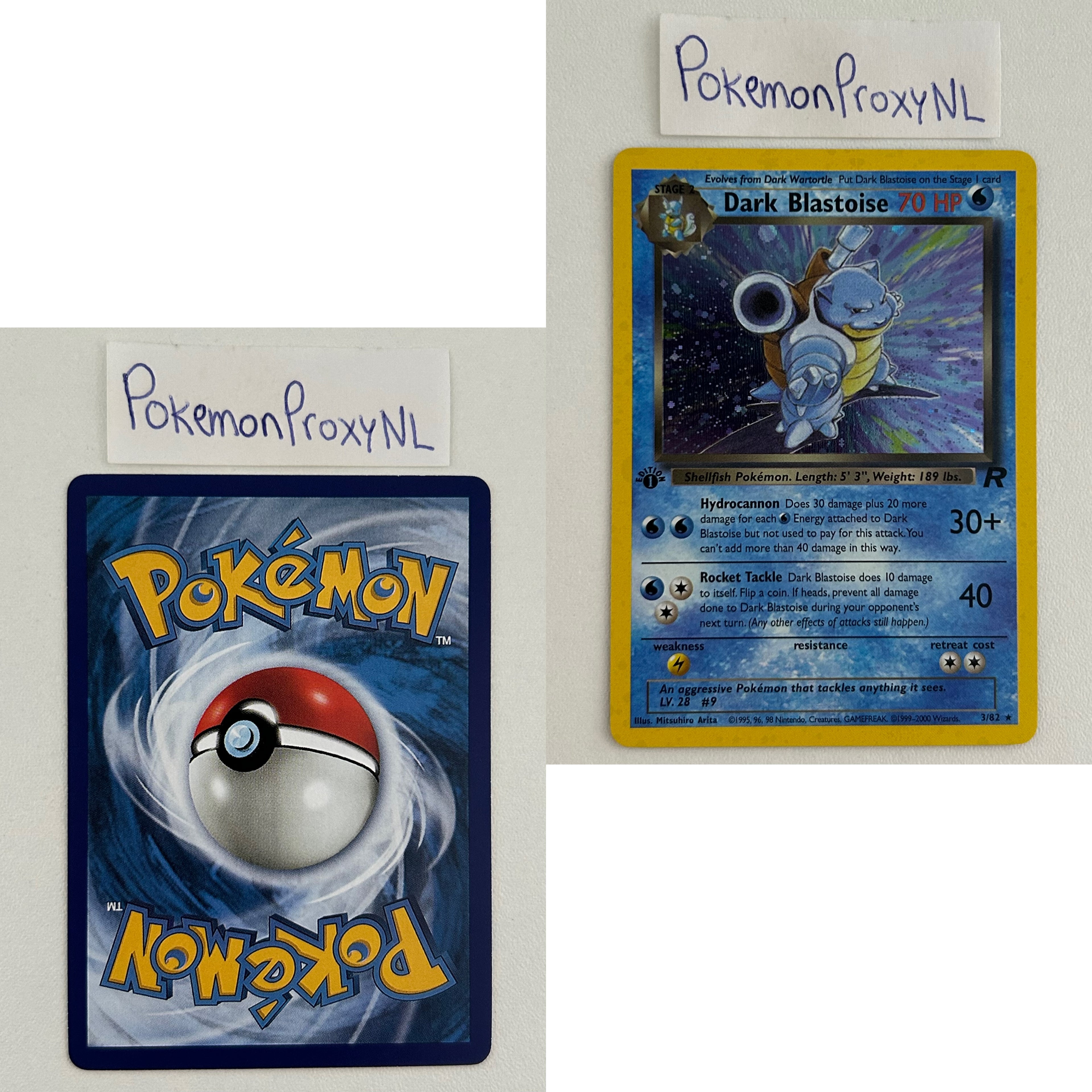 Team Rocket Set (first edition) (RO) / 1/82 - 83/82 / 1999 / PROXY Pokémon TCG card(s)