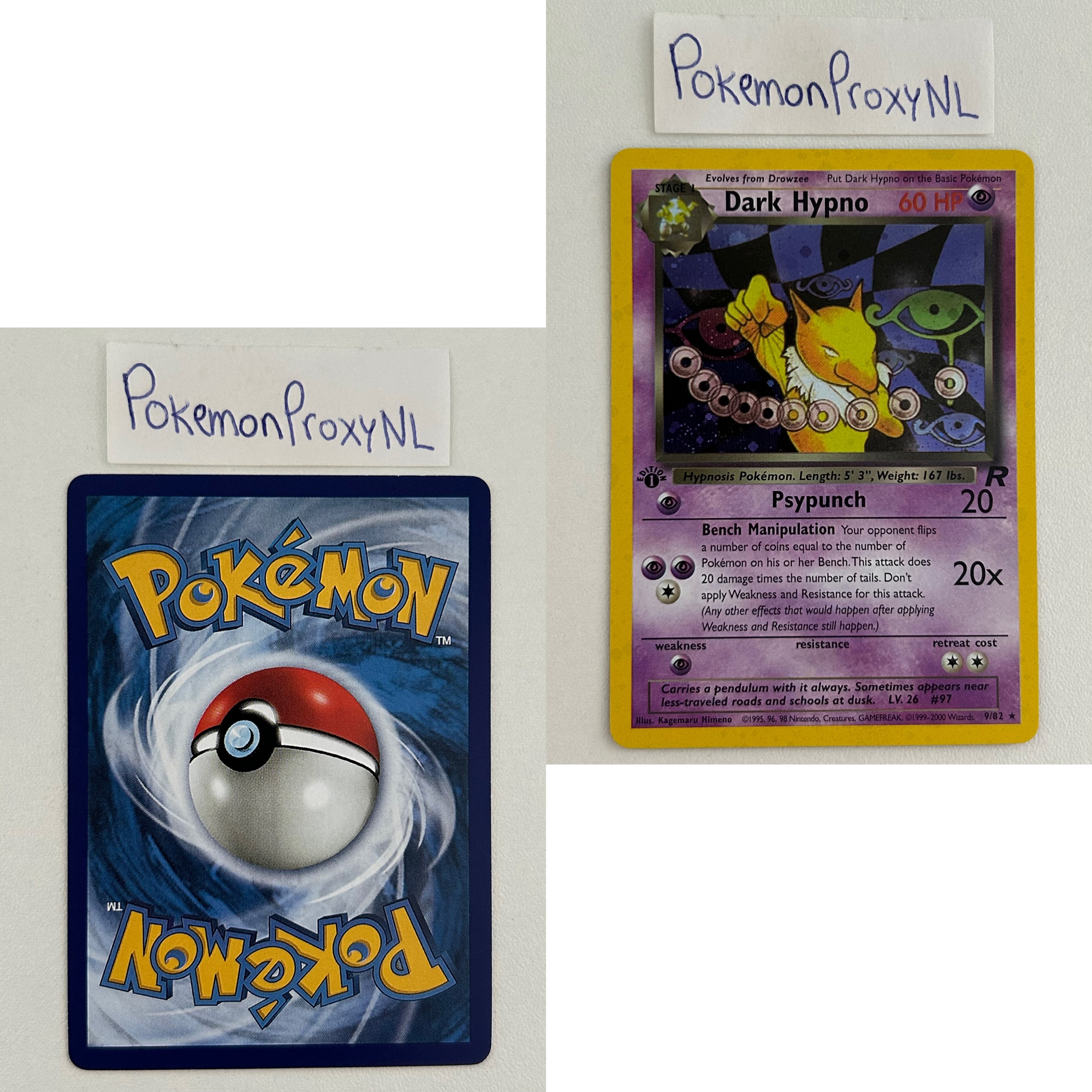Team Rocket Set (first edition) (RO) / 1/82 - 83/82 / 1999 / PROXY Pokémon TCG card(s)