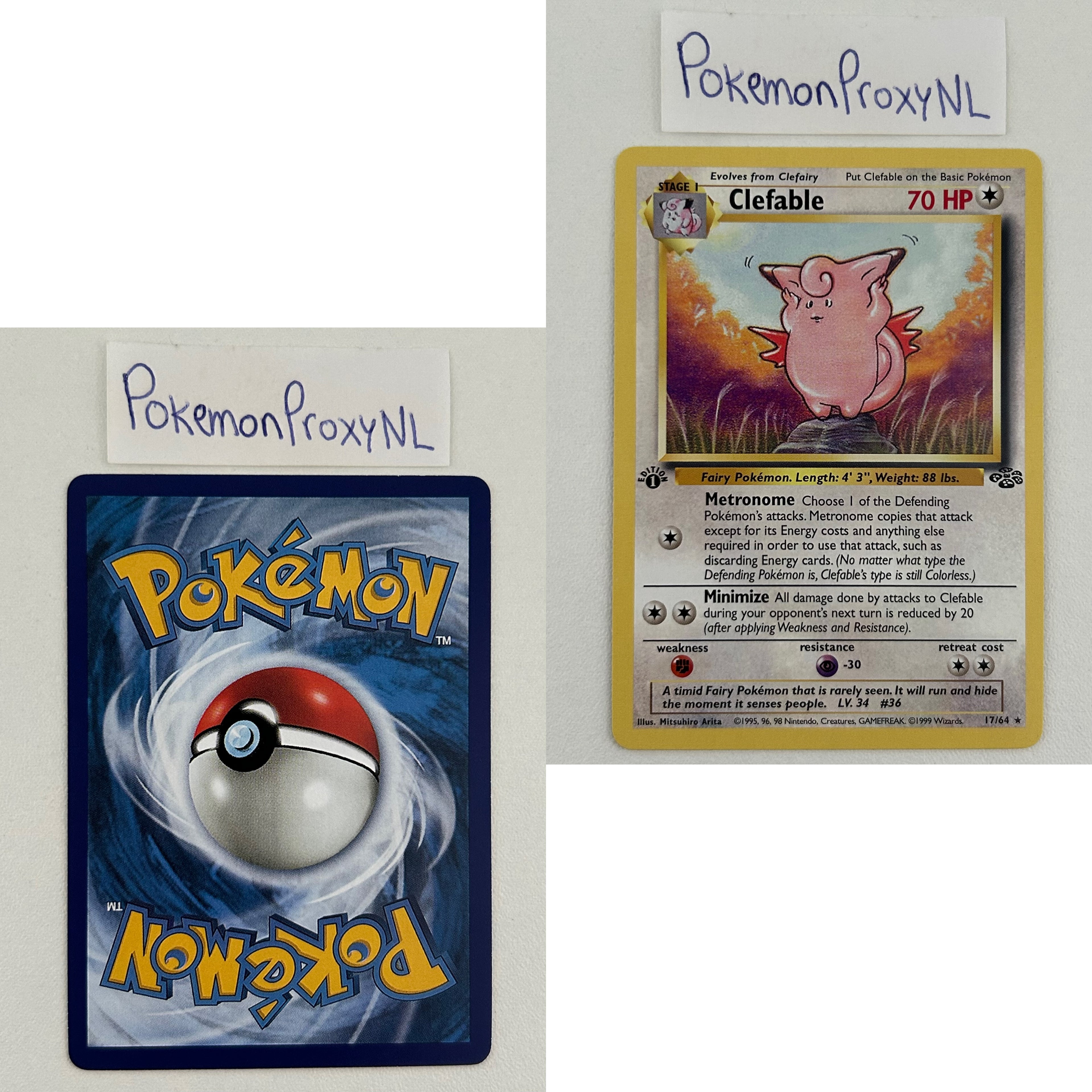 Jungle Set (first edition) (JU) / 1/64 - 64/64 / 1999 / PROXY Pokémon TCG card(s)