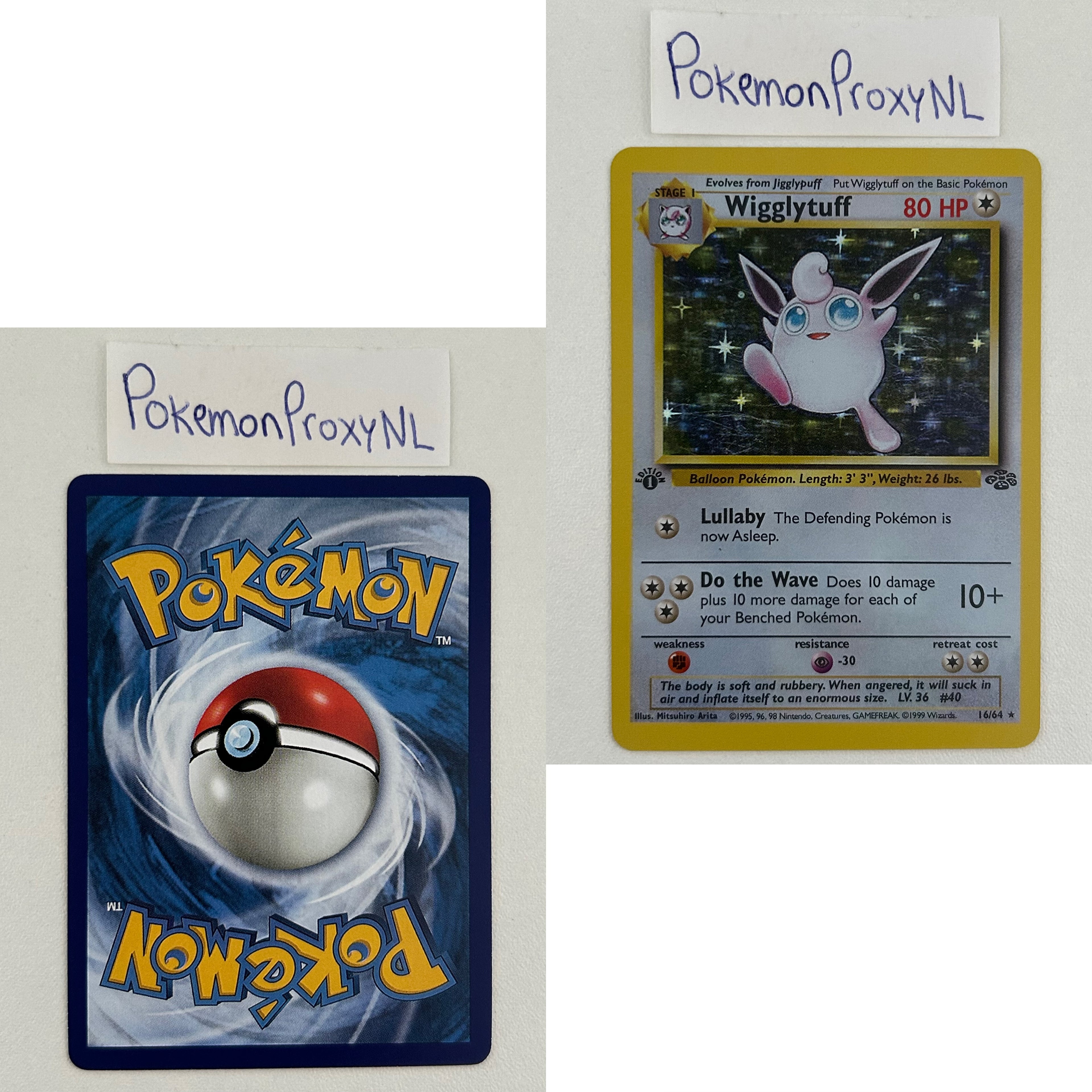 Jungle Set (first edition) (JU) / 1/64 - 64/64 / 1999 / PROXY Pokémon TCG card(s)