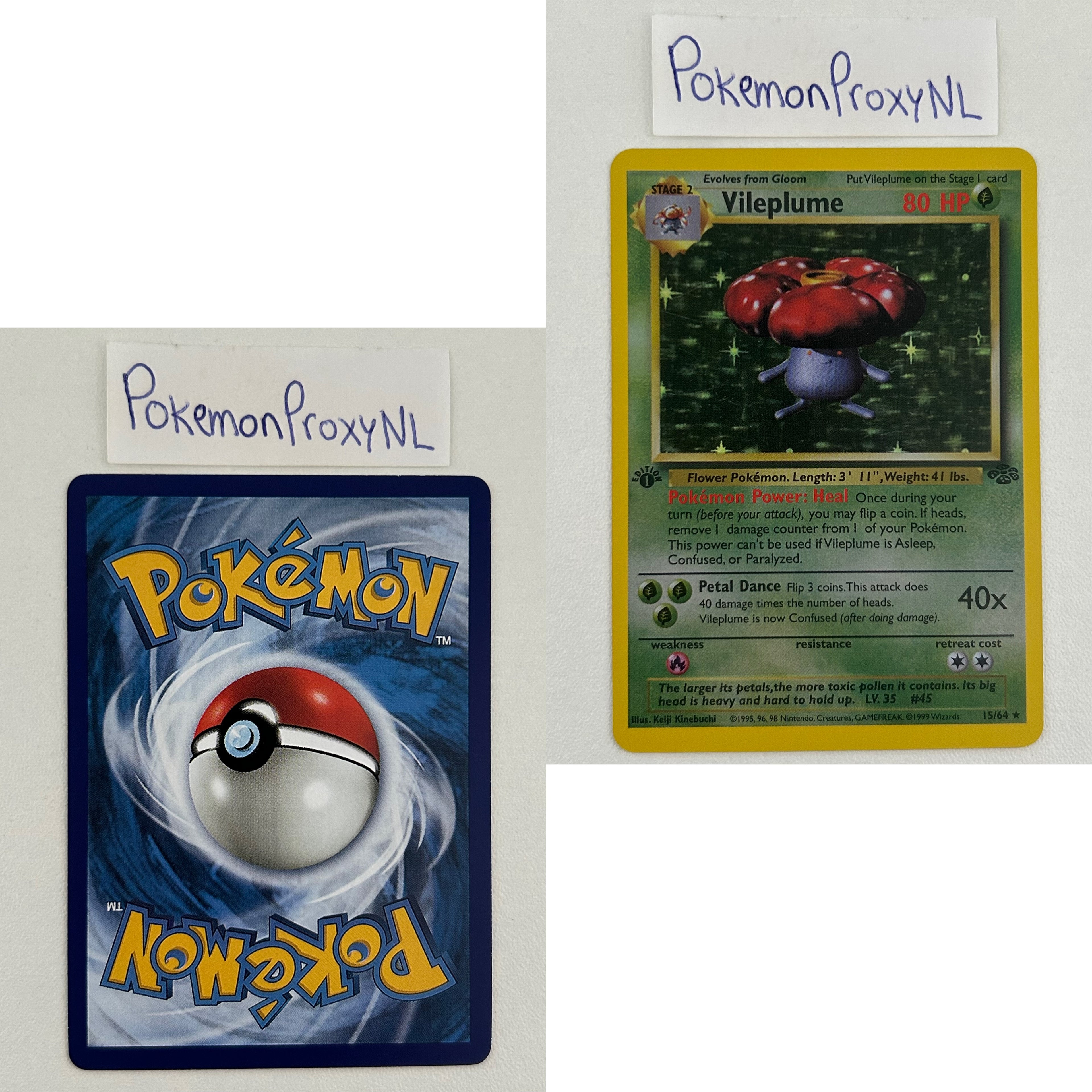 Jungle Set (first edition) (JU) / 1/64 - 64/64 / 1999 / PROXY Pokémon TCG card(s)