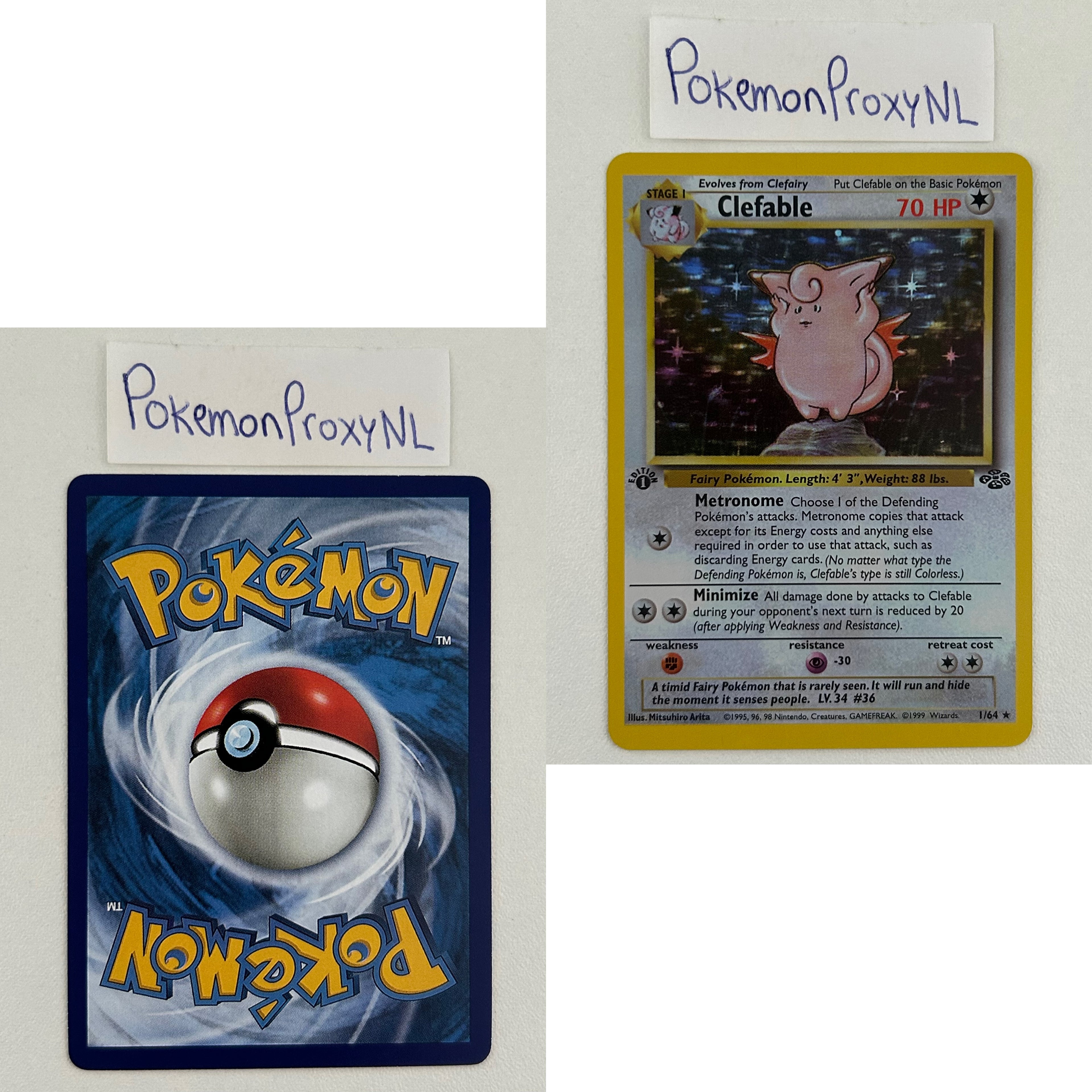 Jungle Set (first edition) (JU) / 1/64 - 64/64 / 1999 / PROXY Pokémon TCG card(s)