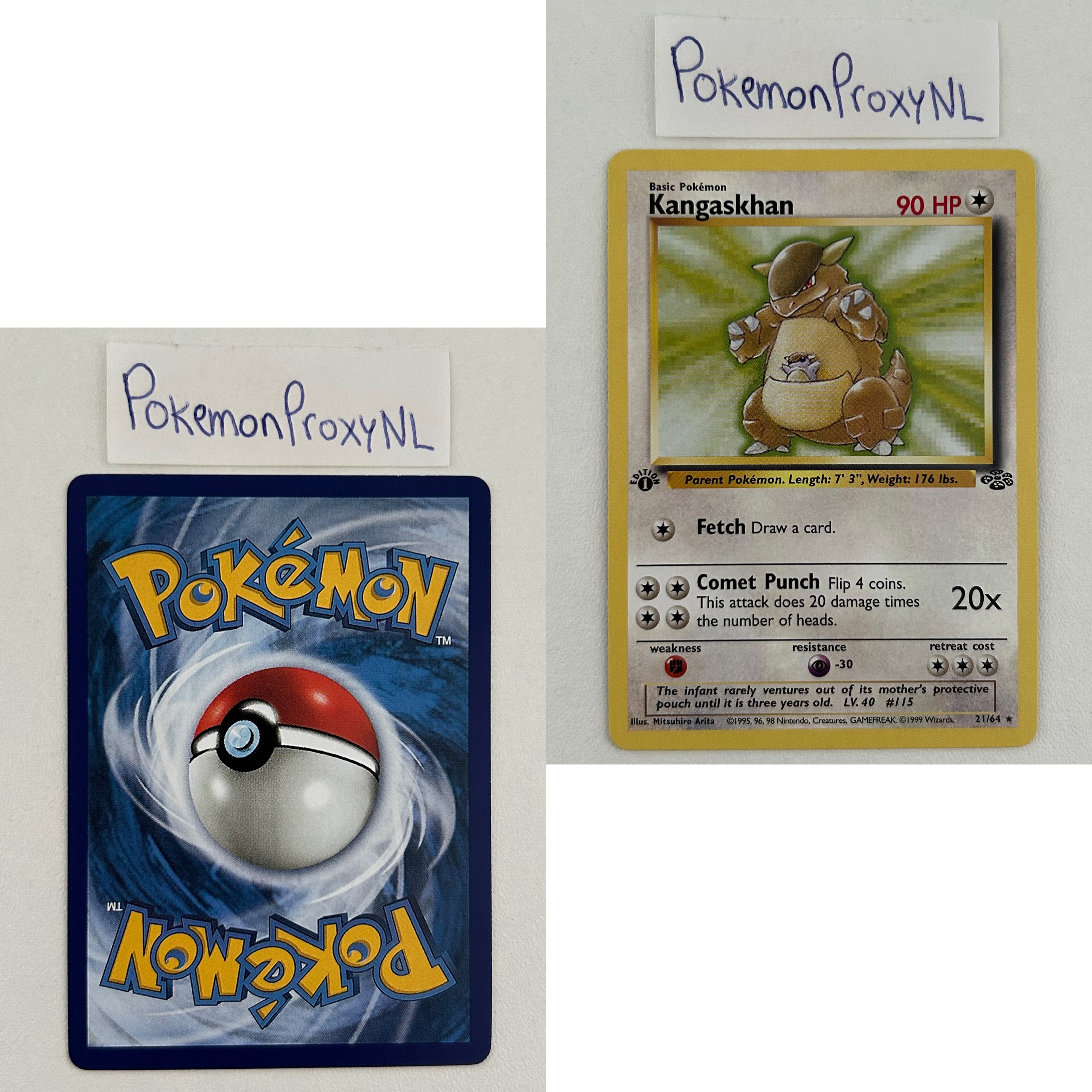 Jungle Set (first edition) (JU) / 1/64 - 64/64 / 1999 / PROXY Pokémon TCG card(s)