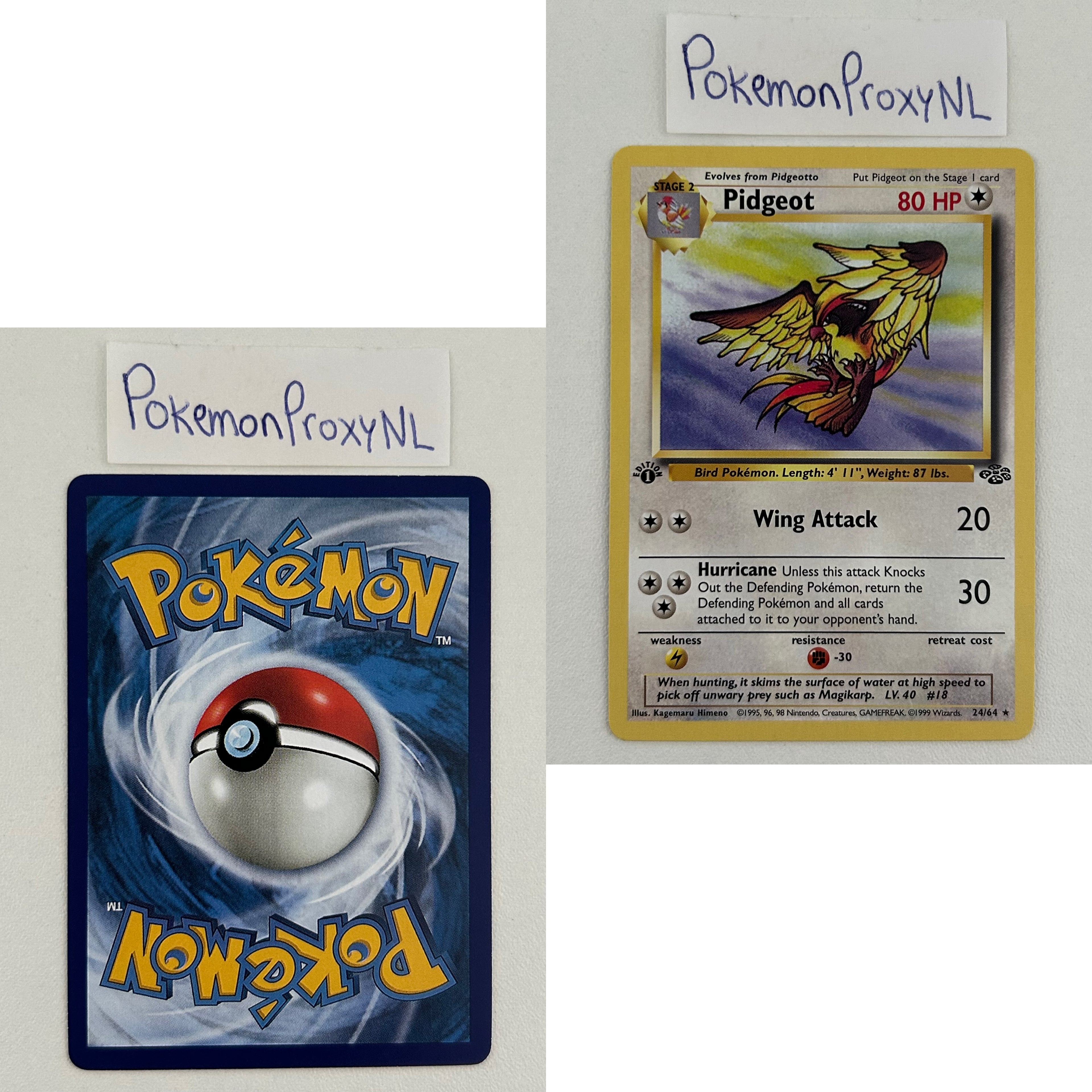 Jungle Set (first edition) (JU) / 1/64 - 64/64 / 1999 / PROXY Pokémon TCG card(s)