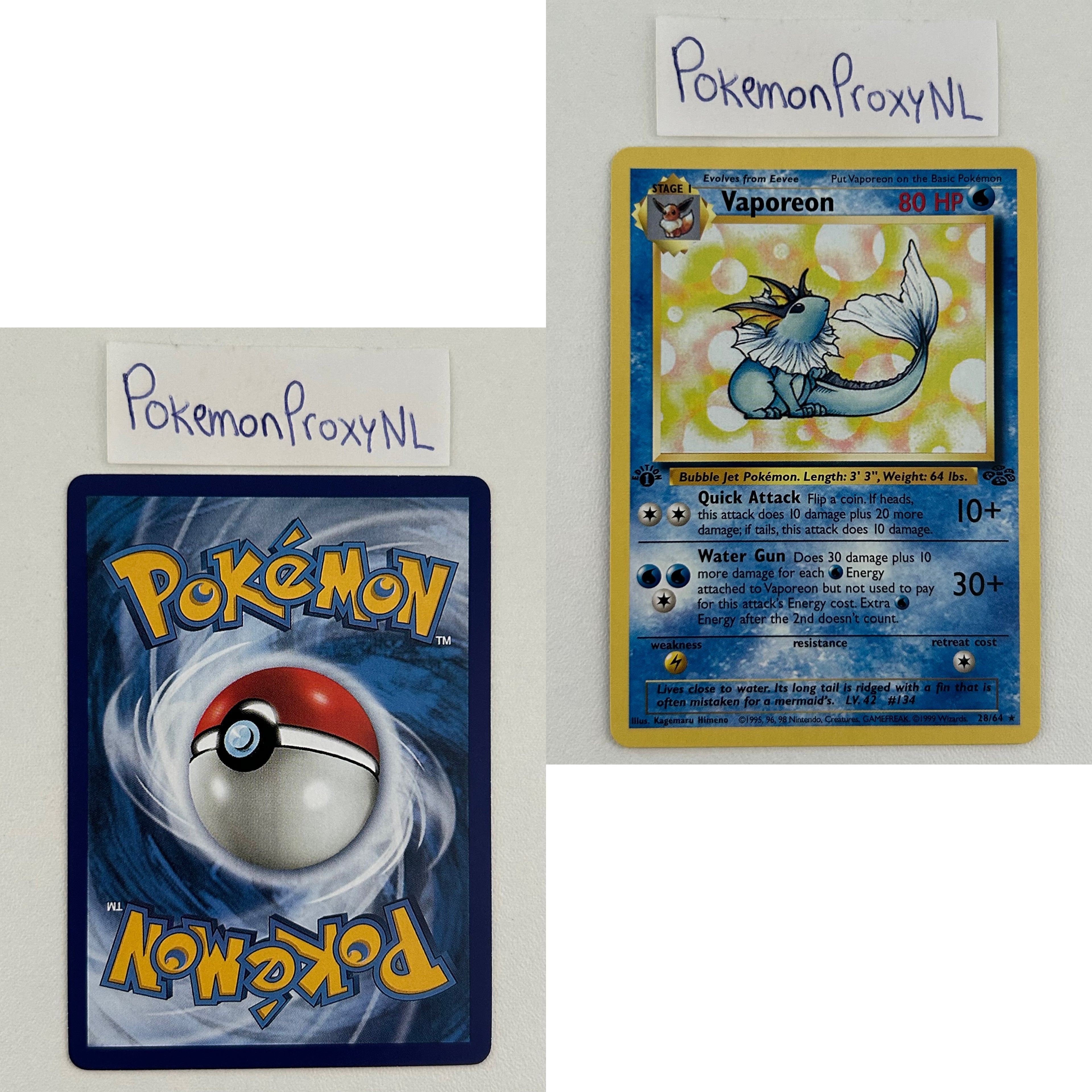 Jungle Set (first edition) (JU) / 1/64 - 64/64 / 1999 / PROXY Pokémon TCG card(s)