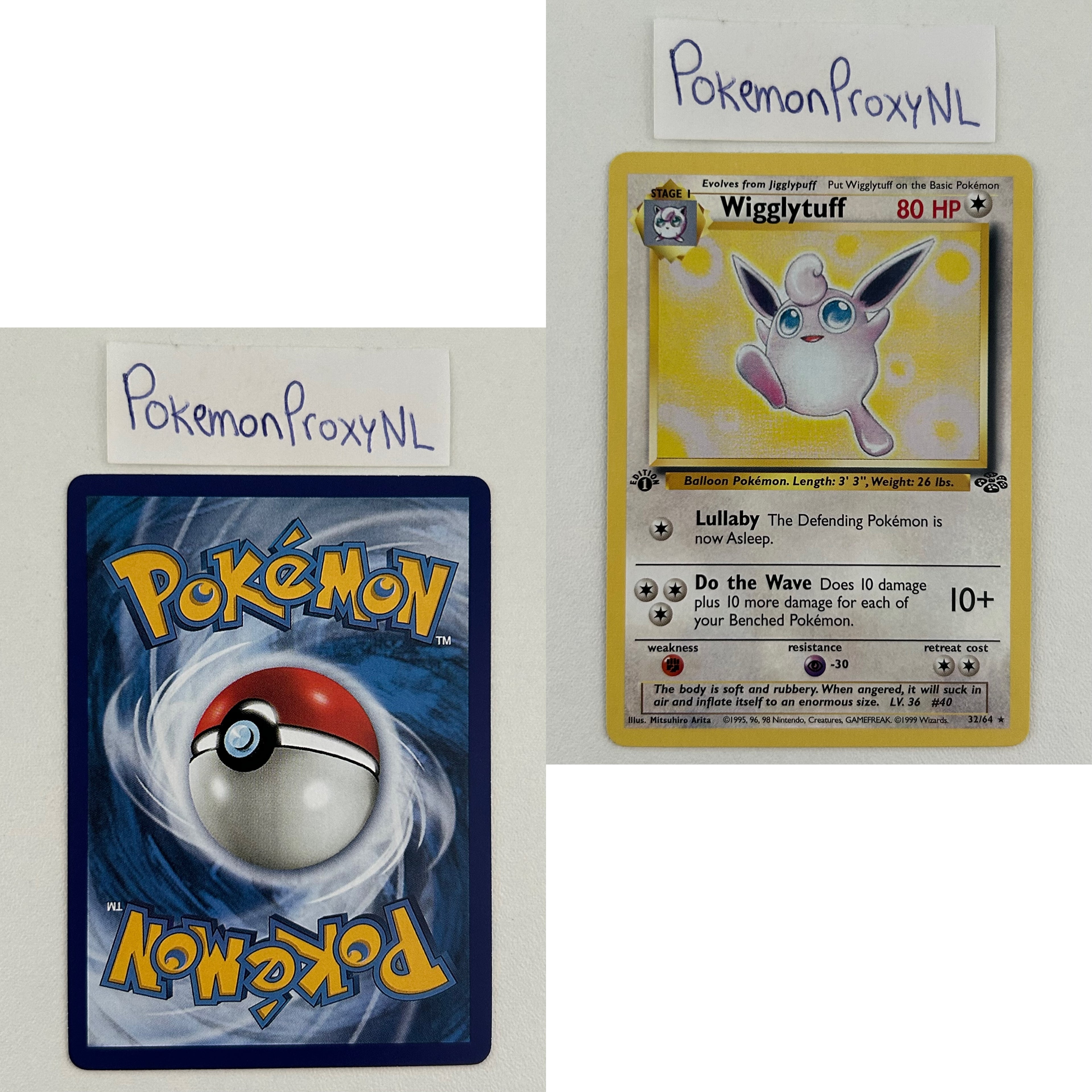 Jungle Set (first edition) (JU) / 1/64 - 64/64 / 1999 / PROXY Pokémon TCG card(s)