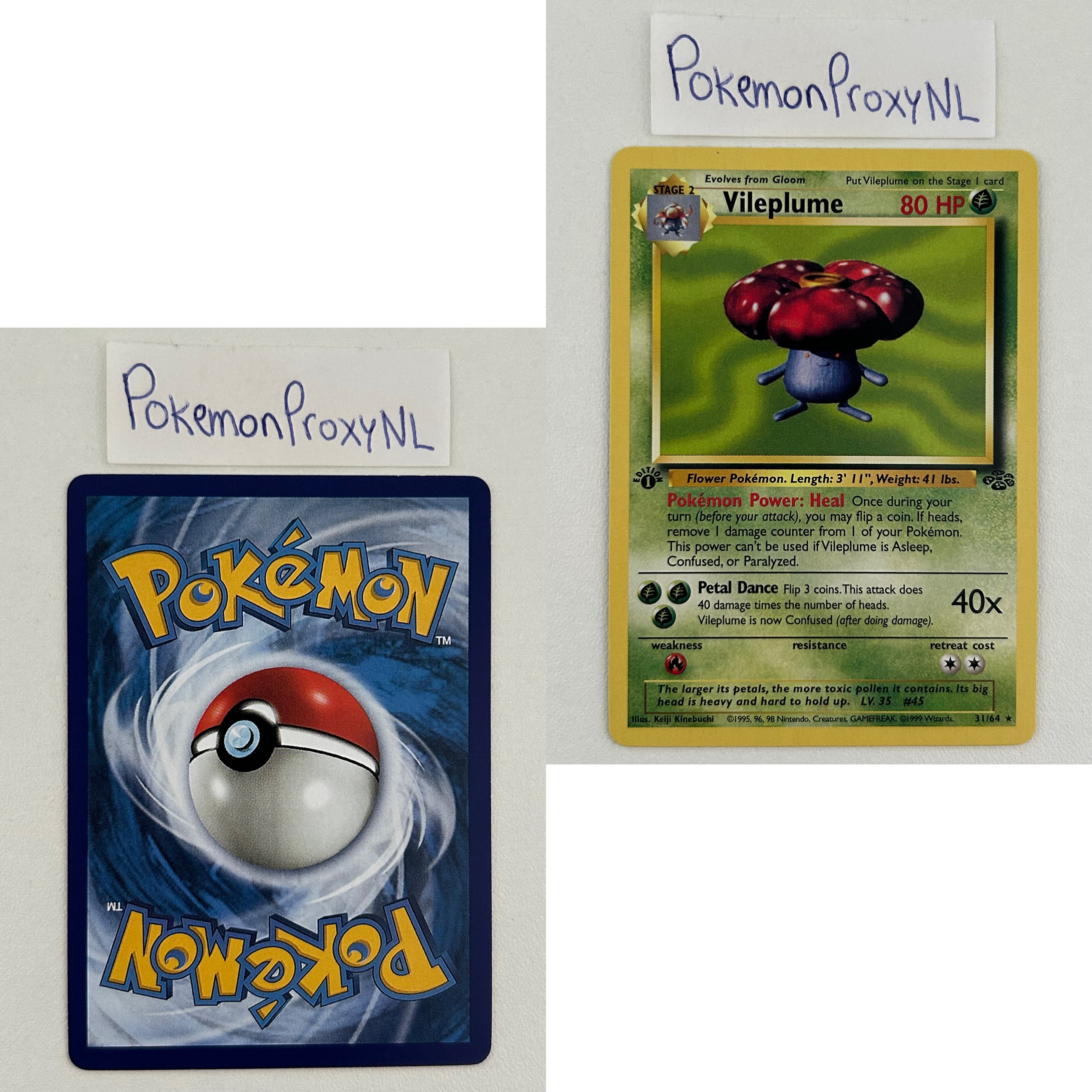 Jungle Set (first edition) (JU) / 1/64 - 64/64 / 1999 / PROXY Pokémon TCG card(s)