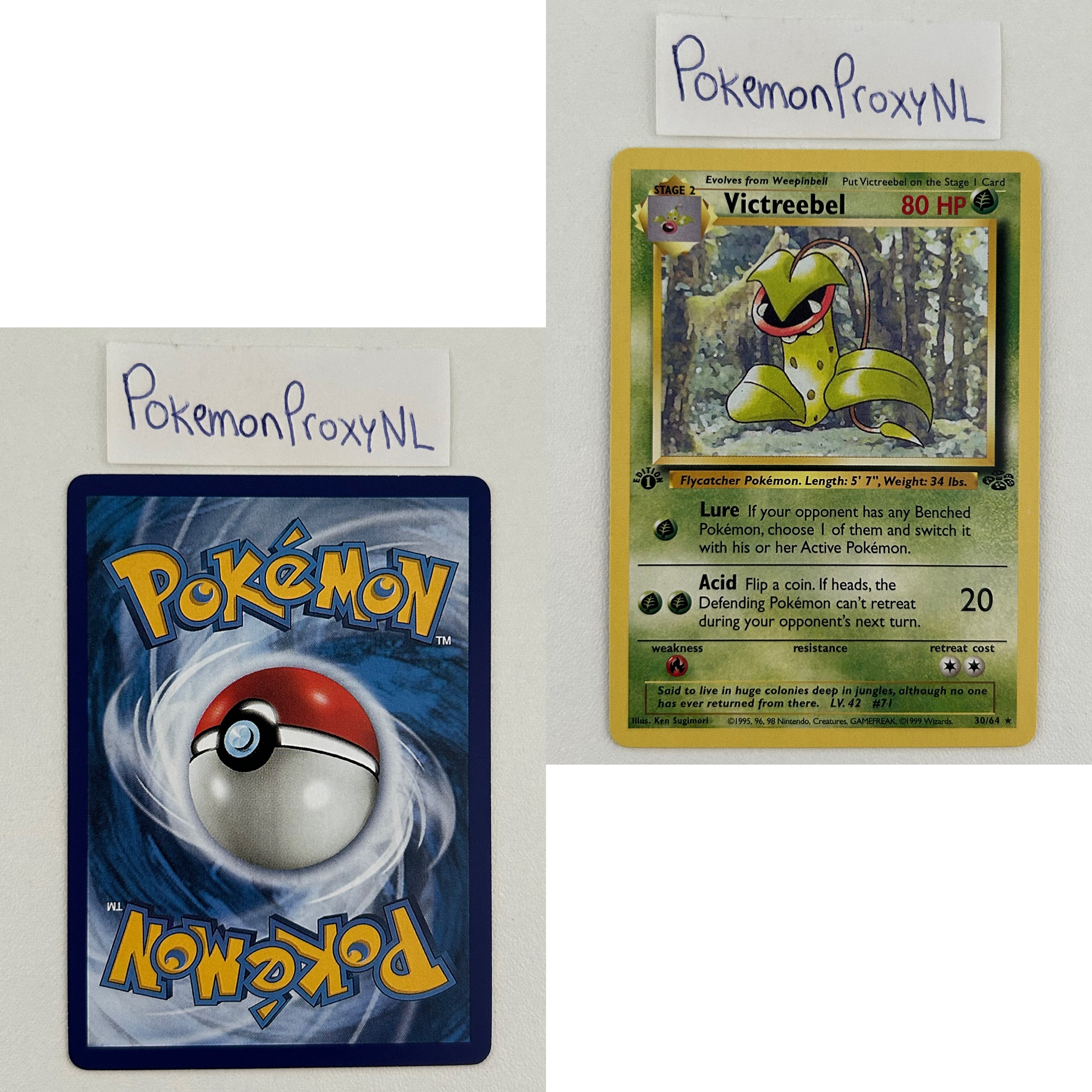 Jungle Set (first edition) (JU) / 1/64 - 64/64 / 1999 / PROXY Pokémon TCG card(s)