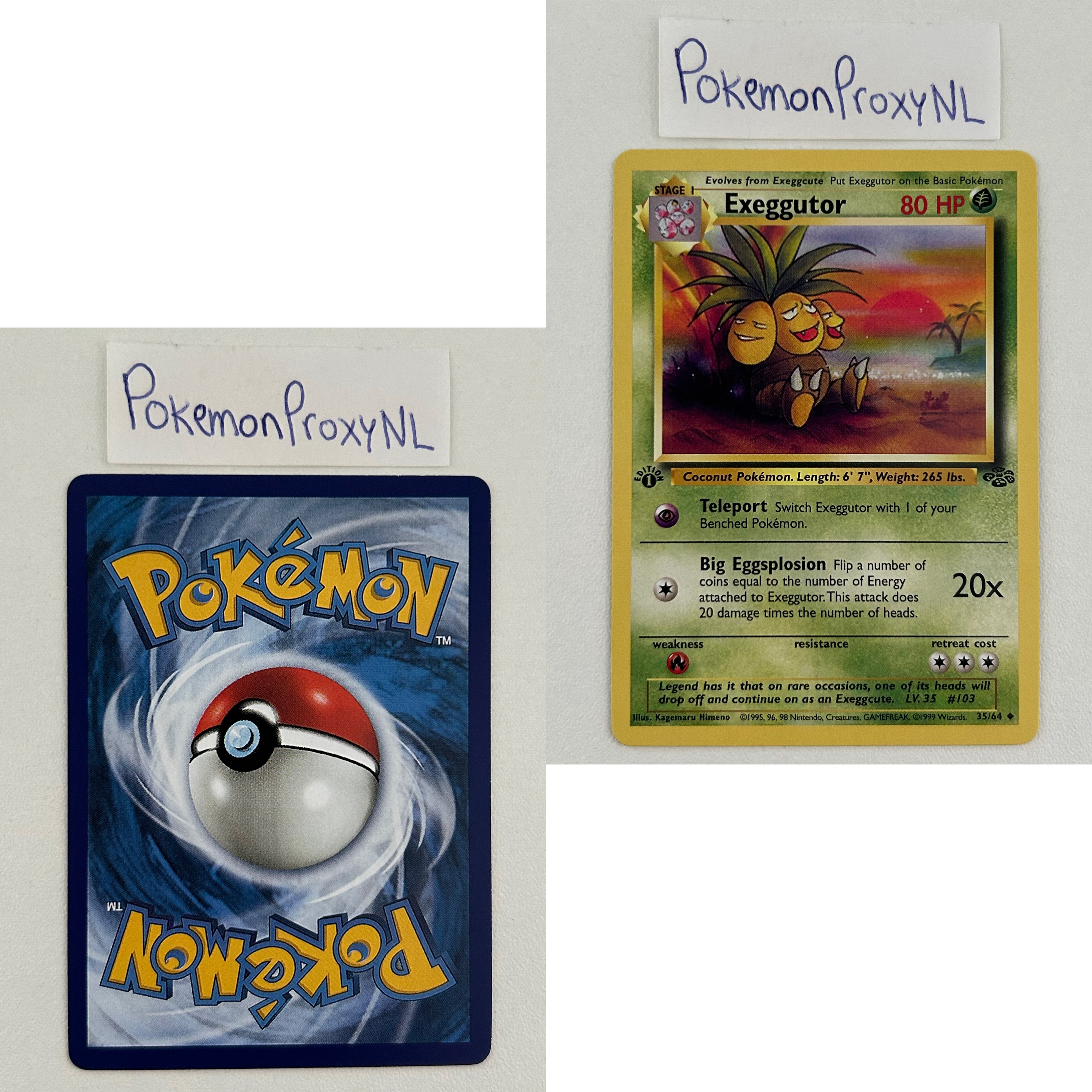 Jungle Set (first edition) (JU) / 1/64 - 64/64 / 1999 / PROXY Pokémon TCG card(s)